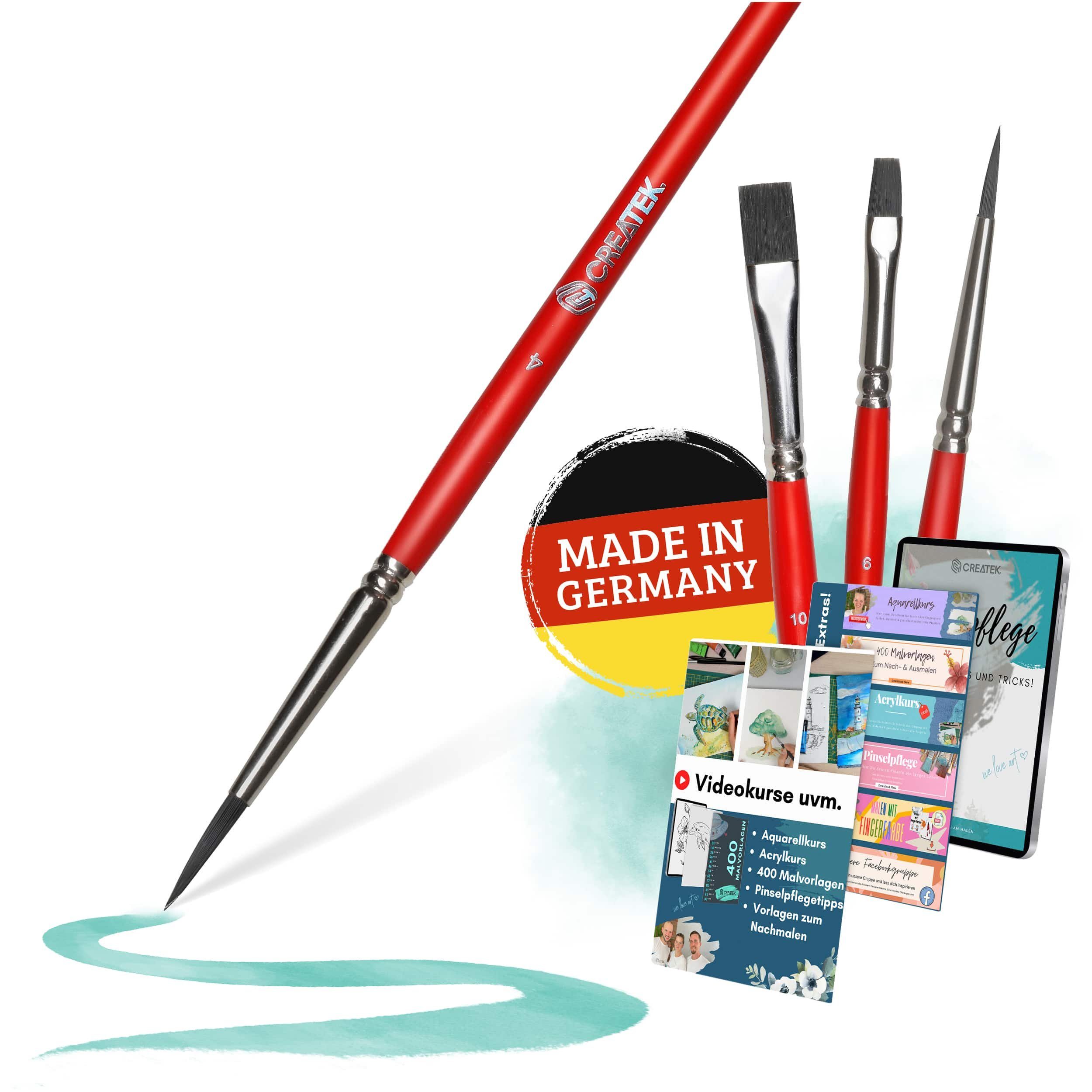 Malpinsel Premium Pinselset Acrylfarben 4 hochwertige Acrylpinsel Künstlerpinsel