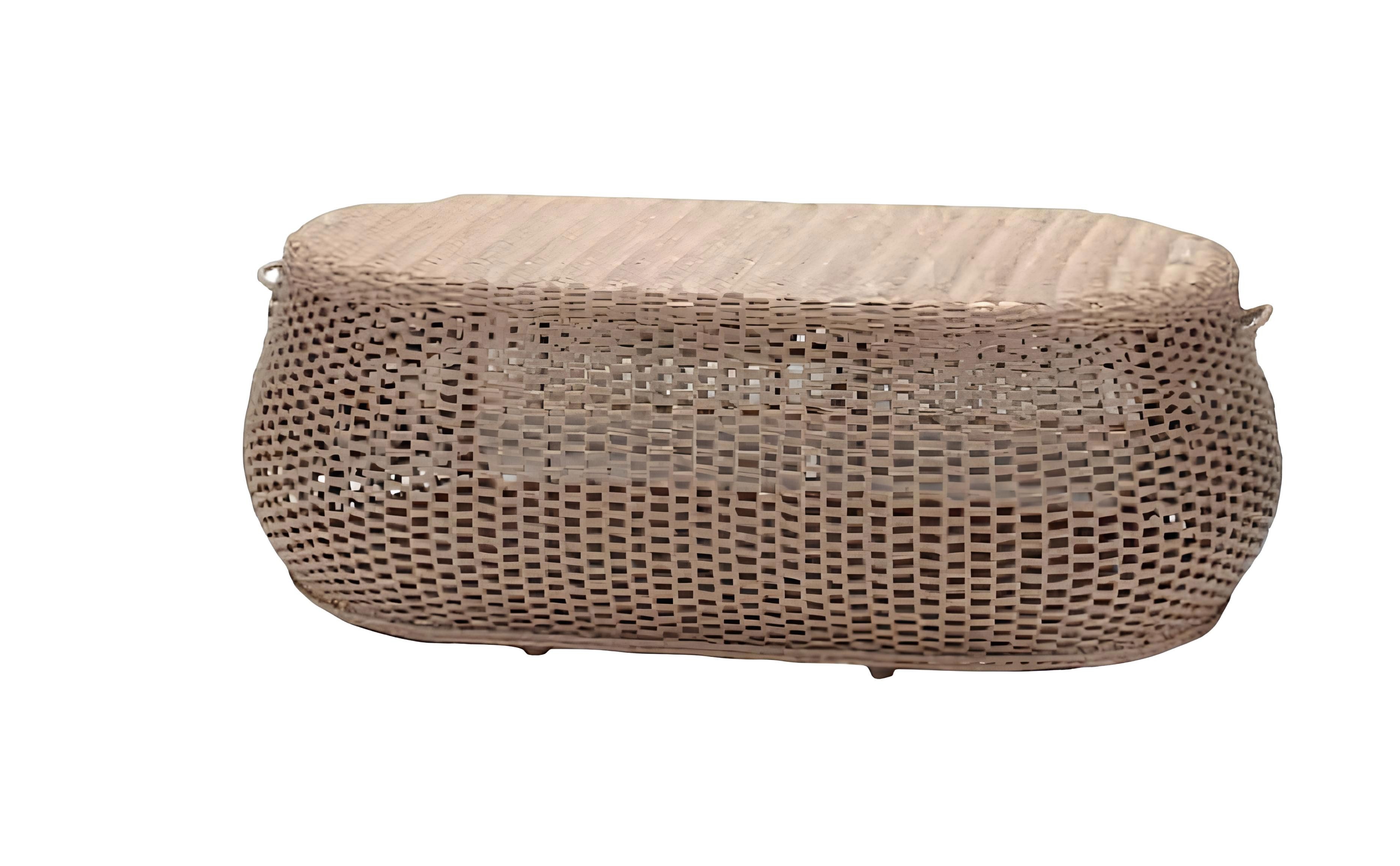 Xlmoebel Couchtisch Brauner Rattan-Couchtisch mit modernem Design (Couchtisch), Hergestellt in Europa