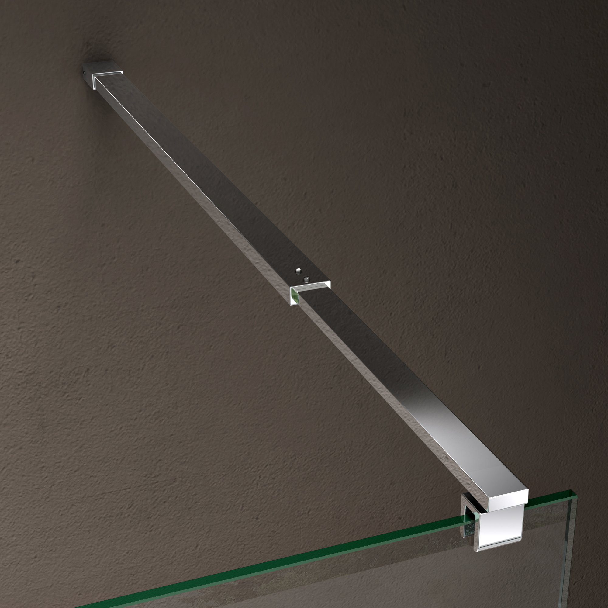 doporro Duschwand Duschwand für Dusche offene Duschwand Duschabtrennung ESG NANO NEU, Einscheibensicherheitsglas, Nano-Beschichtung