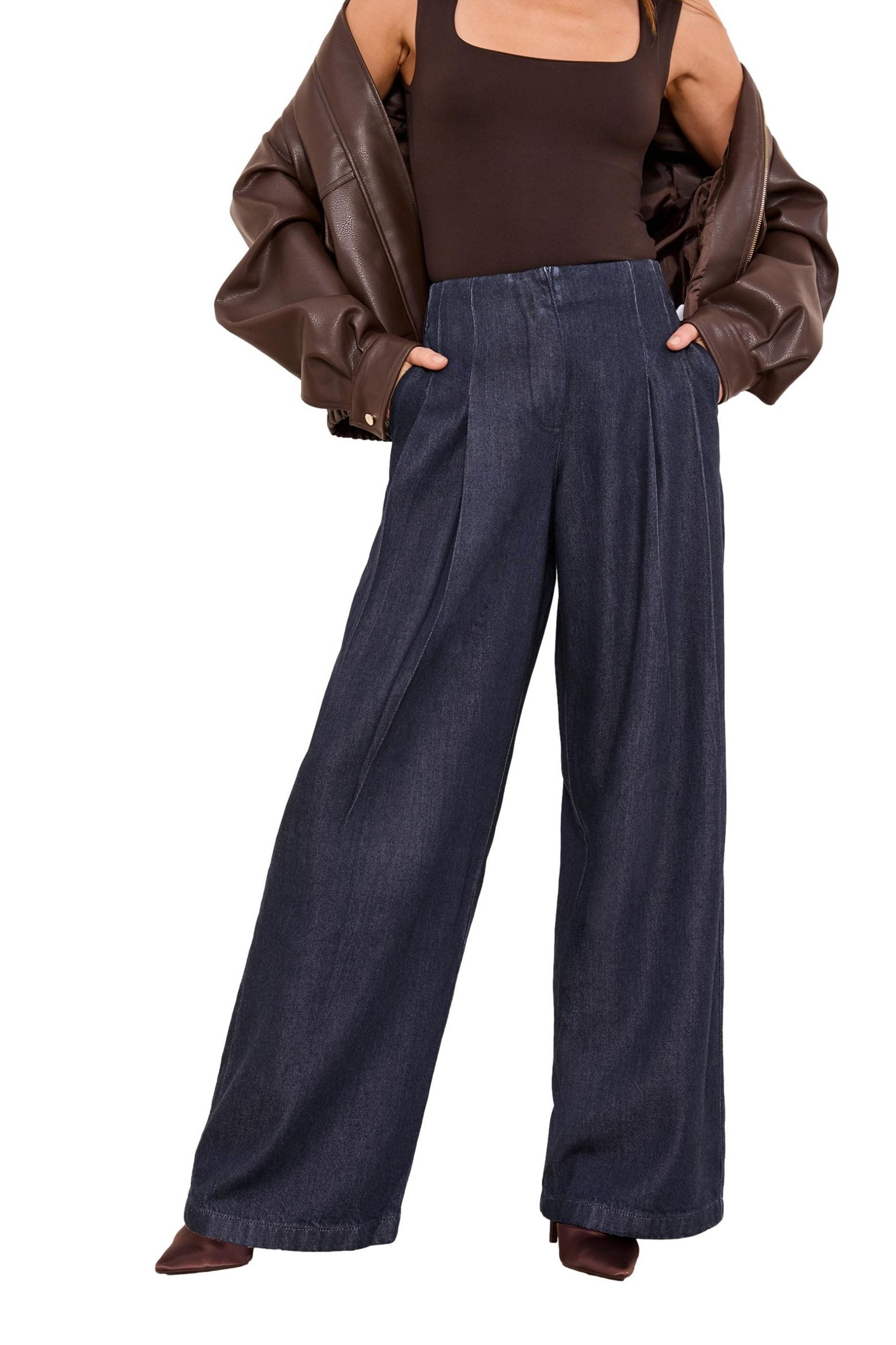 Weite Jeans Lipsy leichte Palazzo-Jeans mit weitem Bein