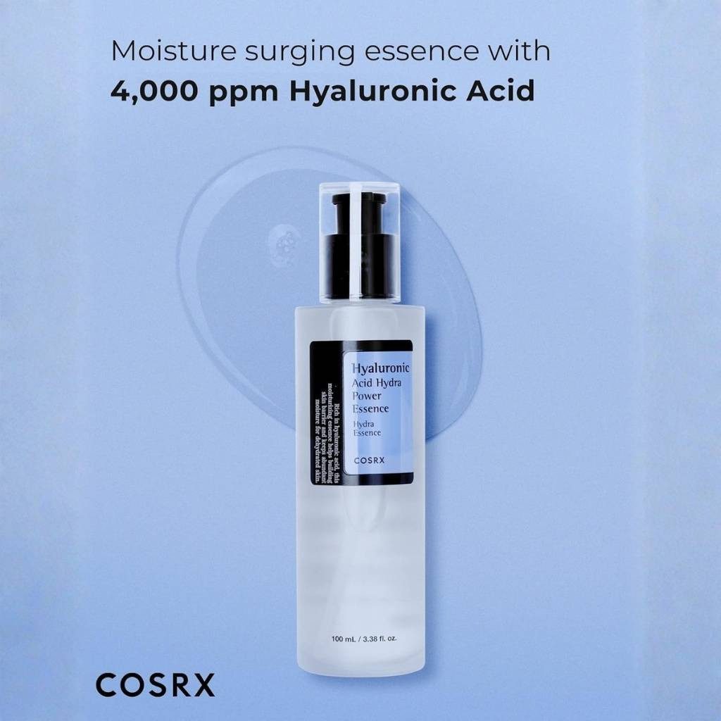 Cosrx Gesichtsserum Hyaluronic Acid Hydra Power Essence 100 ml – feuchtigkeitsspendende Gesichtsessenz mit Hyaluronsäure & Sanddornwasser für, trockene, empfindliche Haut – ölfrei, leichte Geltextur