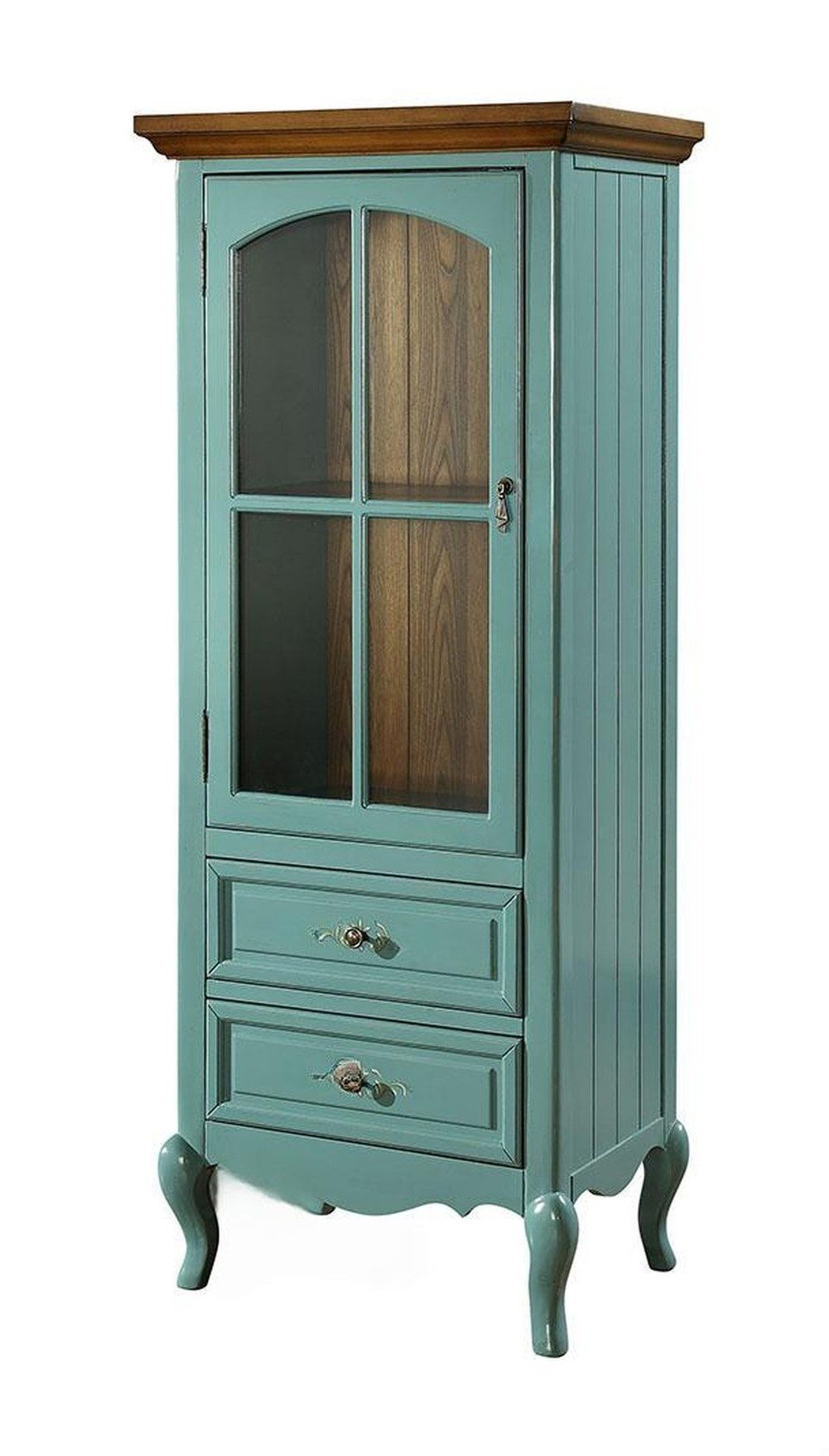 JVmoebel Vitrine Vitrine Kommode aus echtem Holz mit Glastüren und Stauraum Made in Europa