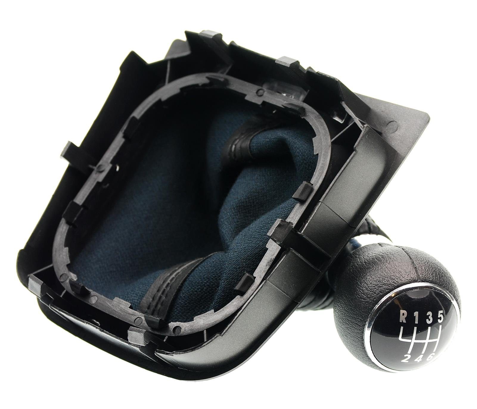 L & P Car Design Schalthebel Schaltsack Schaltknauf Auto für VW EOS Jetta Golf 5 + 6 Scirocco (Set, 1 St., Schaltknauf + Schaltsack + Rahmen), Plug&Play Montage