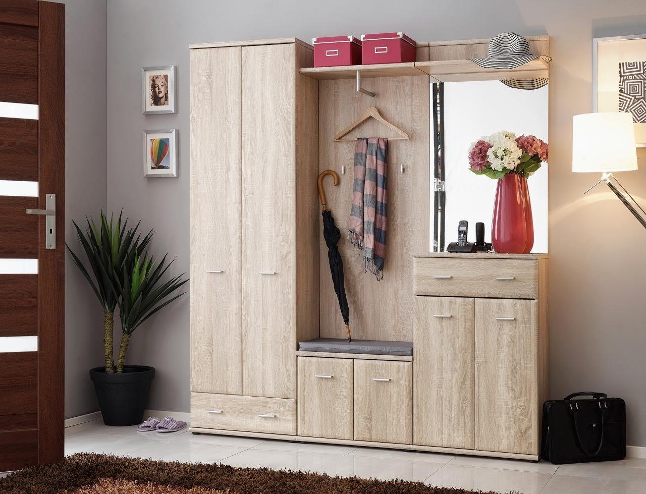 JVmoebel Kleiderständer Flurgarderobe Diele Design Möbel Holz Modern Schrank Neu, Made in Europa