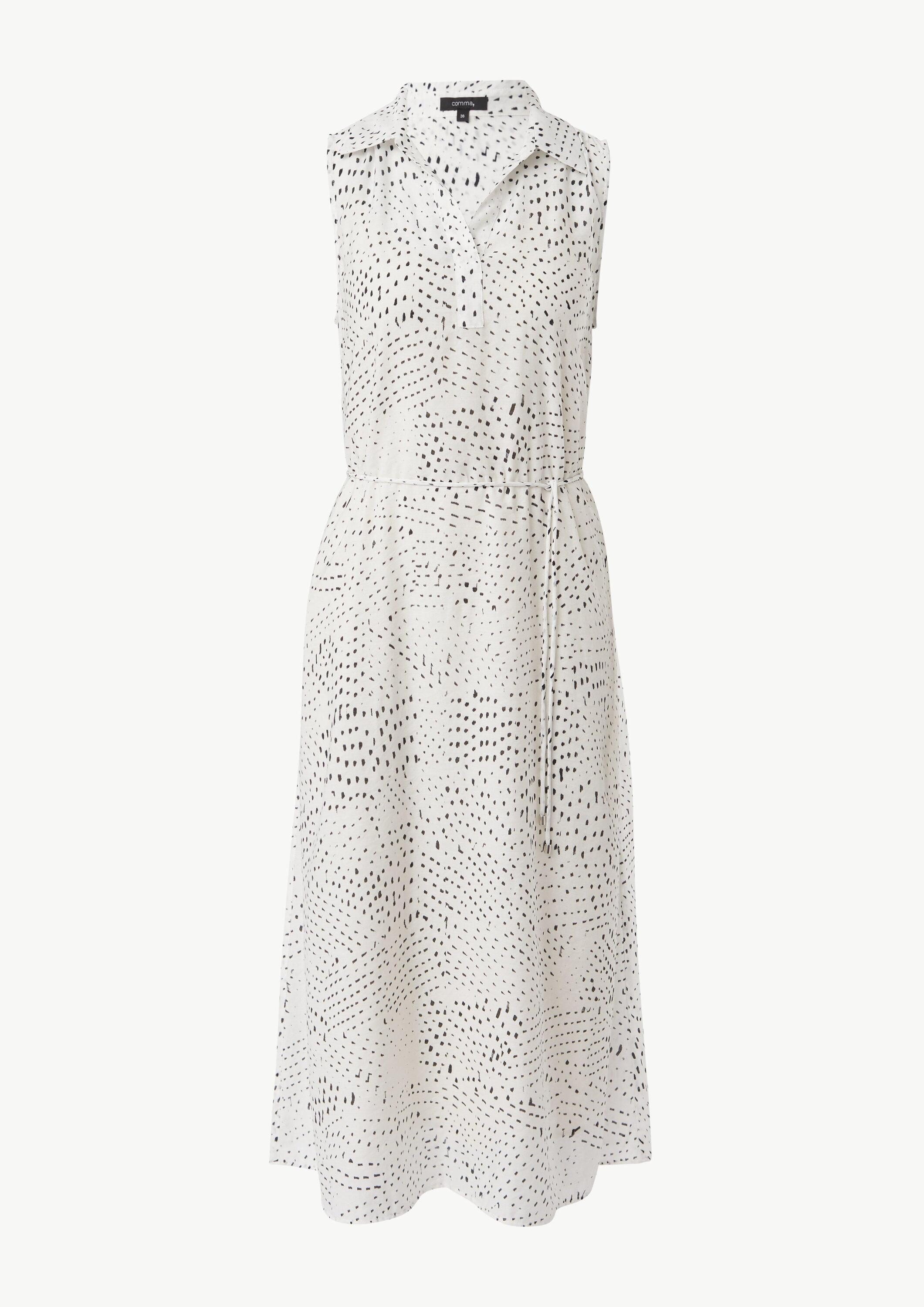 comma Midikleid Kleid Ärmelloses Midikleid mit Gürtel