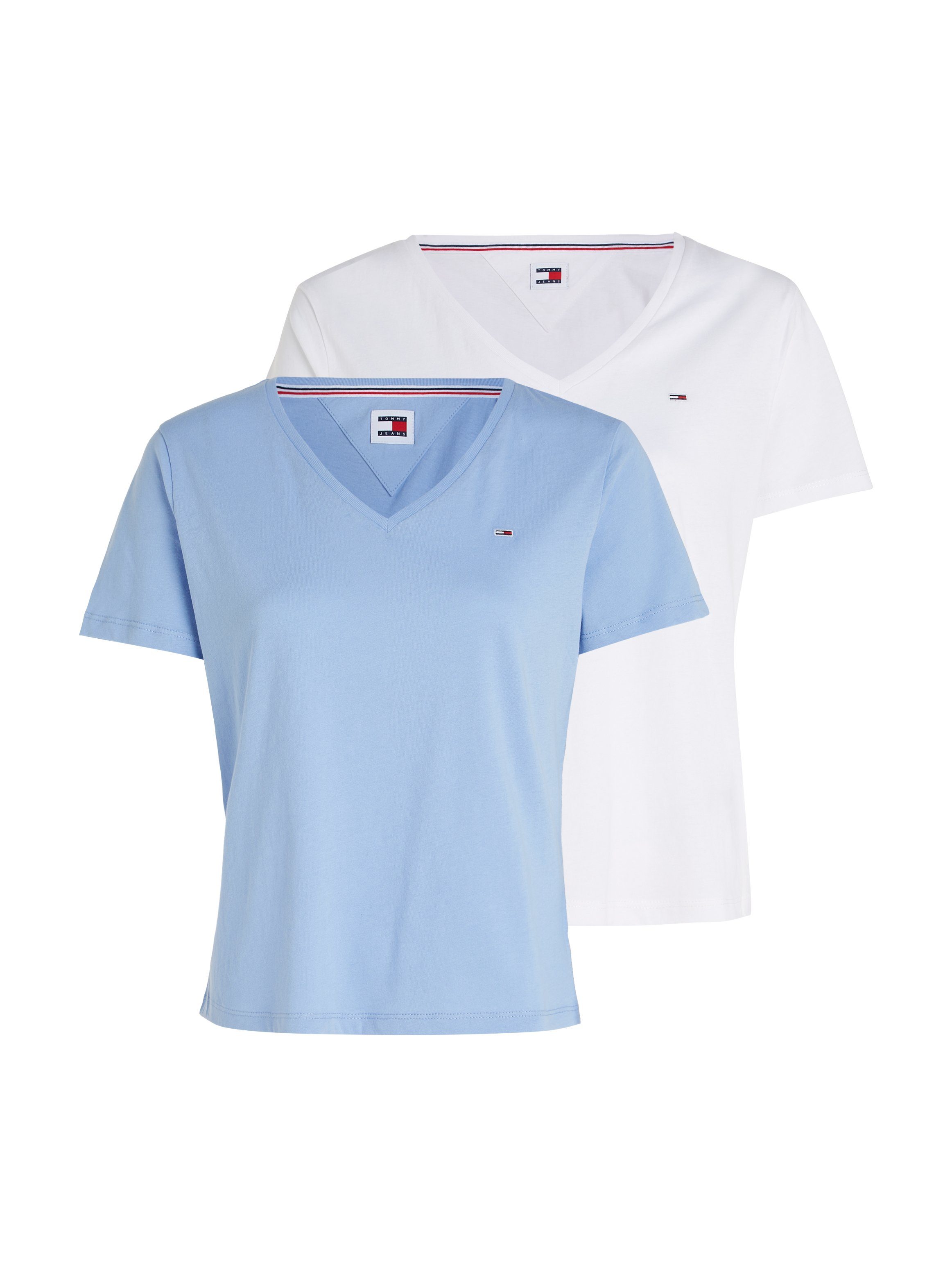 Tommy Jeans Rundhalsshirt TJW 2PACK SOFT JERSEY TEE (2-tlg., 2er-Pack) mit Tommy Jeans Logo-Flag-Stickerei