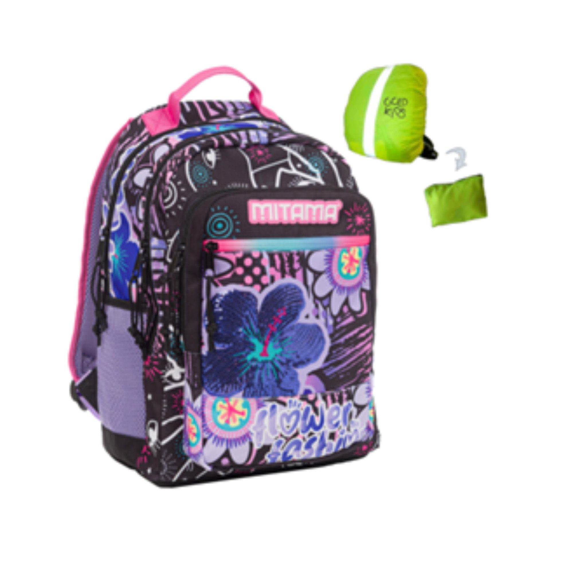 GOLDKIDS Schulranzen Schulrucksack Teenager (Kinderrucksack für Jungen und Mädchen, Ranzen Tornister Schulltasche), und Regenschutz
