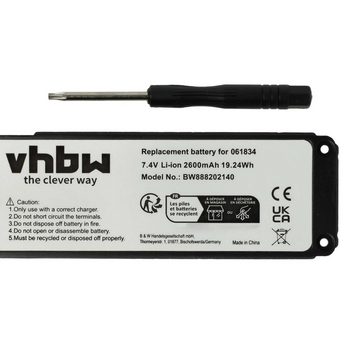 vhbw kompatibel mit Bose SoundLink Mini one, Mini, 413295 Akku Li-Ion 2600 mAh (7,4 V)