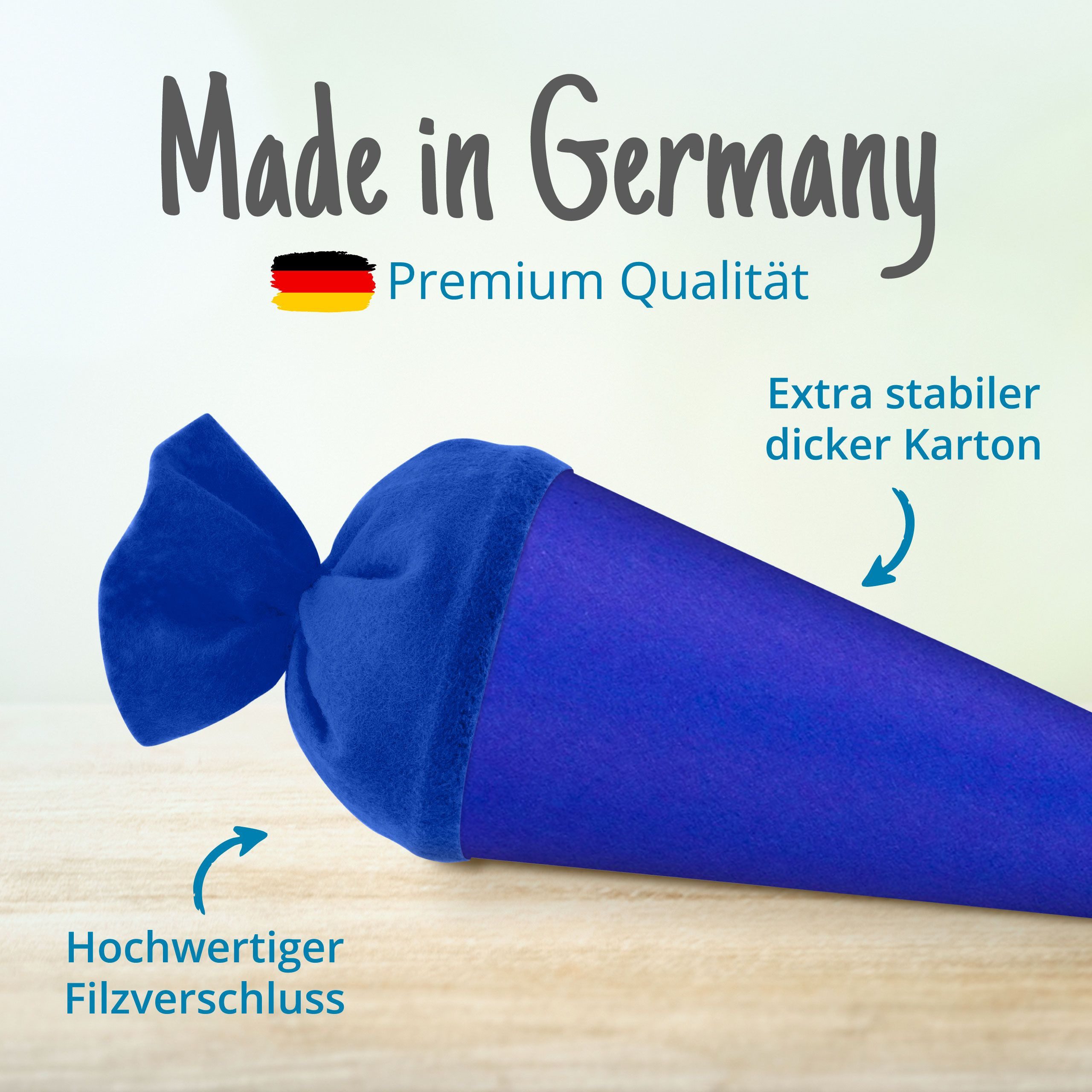 itenga Schultüte itenga Bastelschultüte 70cm rund BLAU – Bild 3 von 5