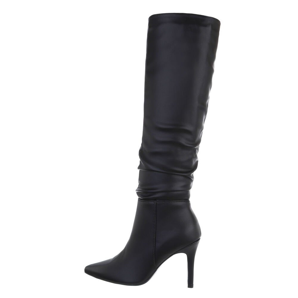 Ital-Design Damen Abendschuhe Elegant High-Heel-Stiefel Pfennig-/Stilettoabsatz High-Heel Stiefel in Schwarz