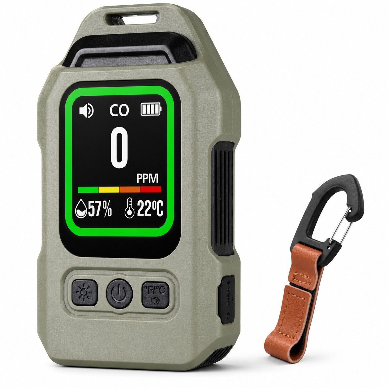 Tekoo Kohlenmonoxid Melder 4-in-1, CO-Warner Camping & Wohnmobil CO-Melder (LCD, 4-in-1 Multifunktionsgerät, Kompaktes Reise-Design)