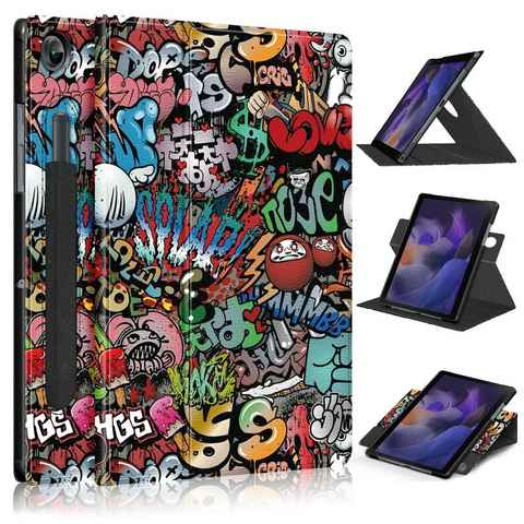 Wigento Tablet-Hülle Für Samsung Galaxy Tab A8 2021 10.5 Zoll 360 Grad Rotation Tablet Tasche Hülle Case Cover Etui Schutz Motiv 2 Neu