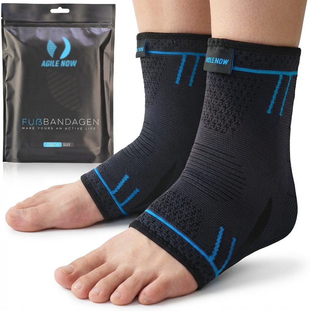 AGILE NOW Sprunggelenkbandage Kompressionssocken (Hochwertige Fußbandage, Fußbandagen, Sprunggelenk Bandage), Knöchelbandage / Sprunggelenkbandagen