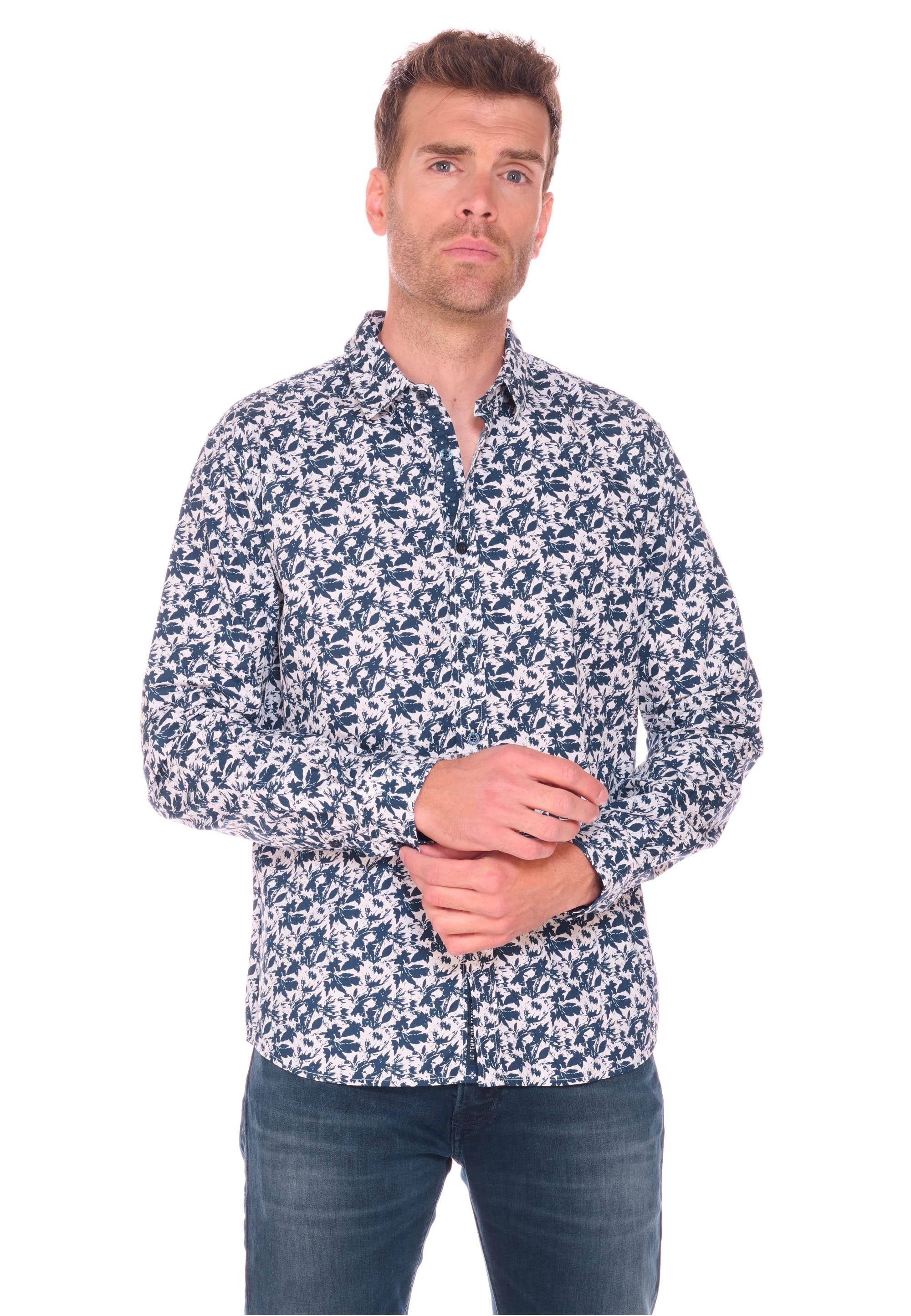 Le Temps Des Cerises Langarmhemd JUNA mit stylischem Allover-Muster