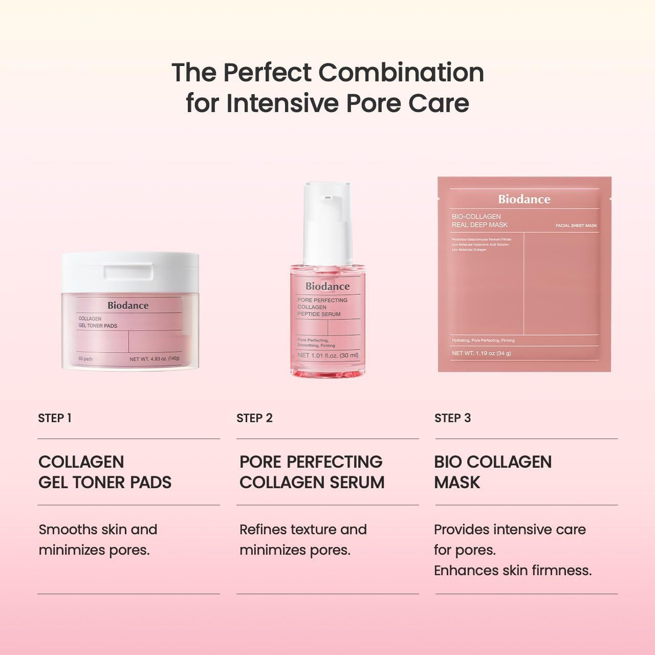 Biodance Gesichtsserum Pore Perfecting Collagen Peptide Serum 30ml – Porenverfeinerndes Serum mit 243Da Kollagen & 10 Peptide Komplex – Hautpflege für glatte, H – Bild 5 von 5
