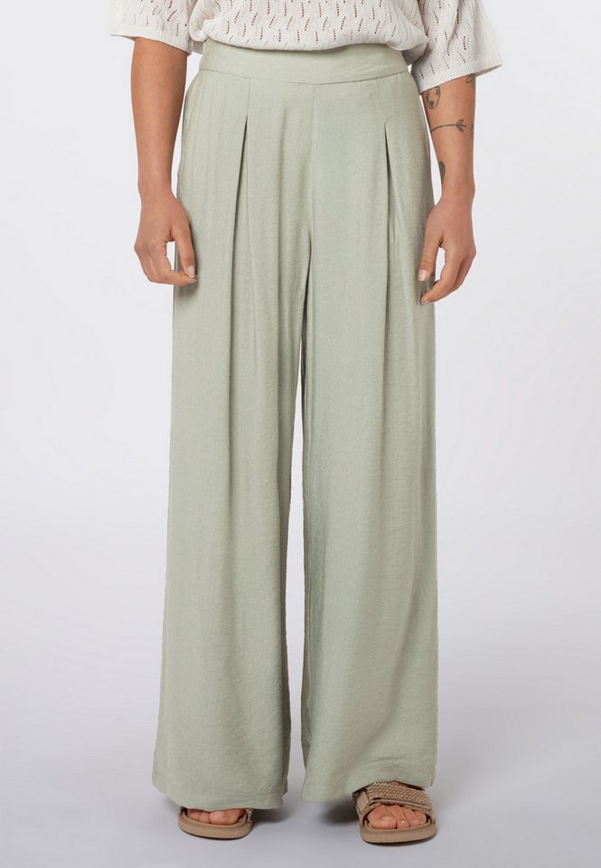 SUBLEVEL Stoffhose Leichte Sommerhose aus Viskose-Mix Weite Viskosehose mit eleganten Bundfalten