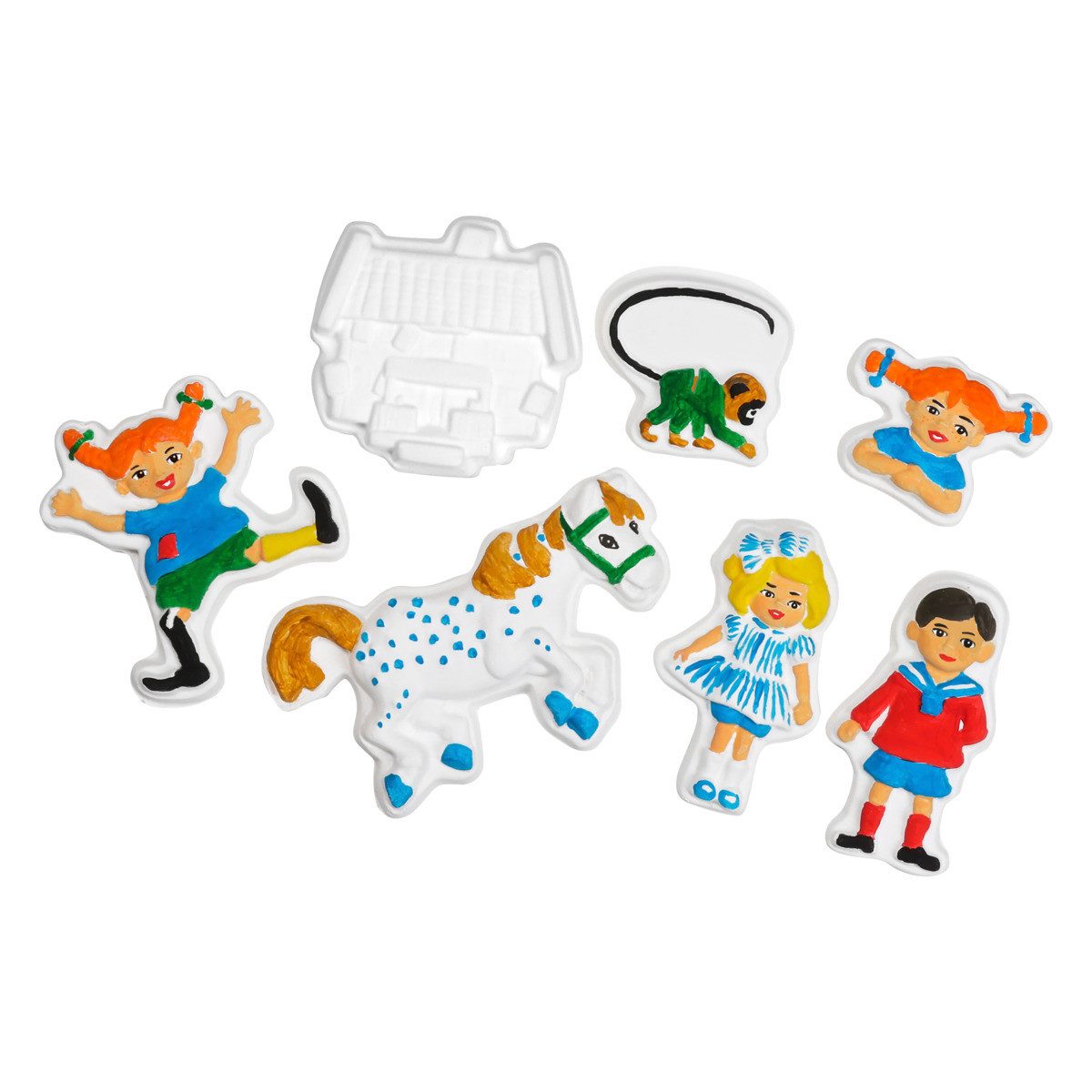 Pippi Langstrumpf Lernspielzeug 44387 Unisex Kinder, Gipsformen, Förmchen, Kreativspiel, Handwerkspiel, Modellieren