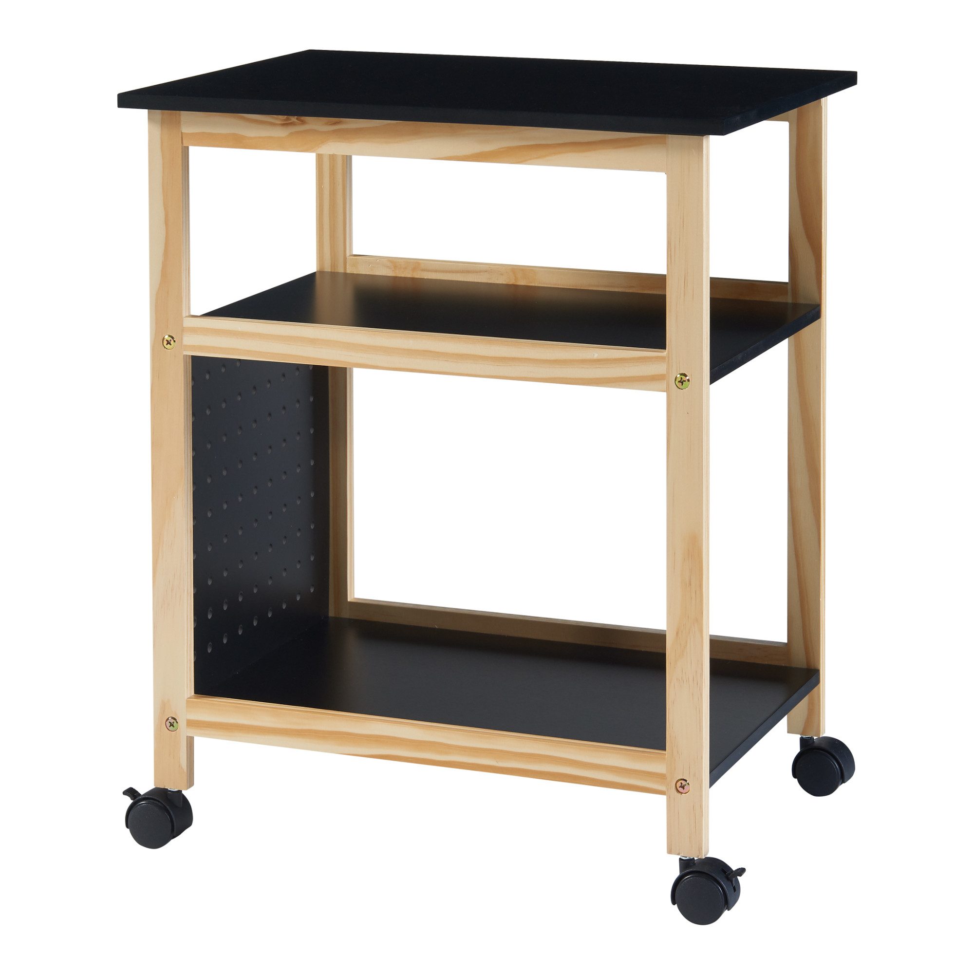 en.casa Beistellwagen, »Dønna« Druckertisch 61x51x36cm Schwarz/Holzfarben günstig online kaufen