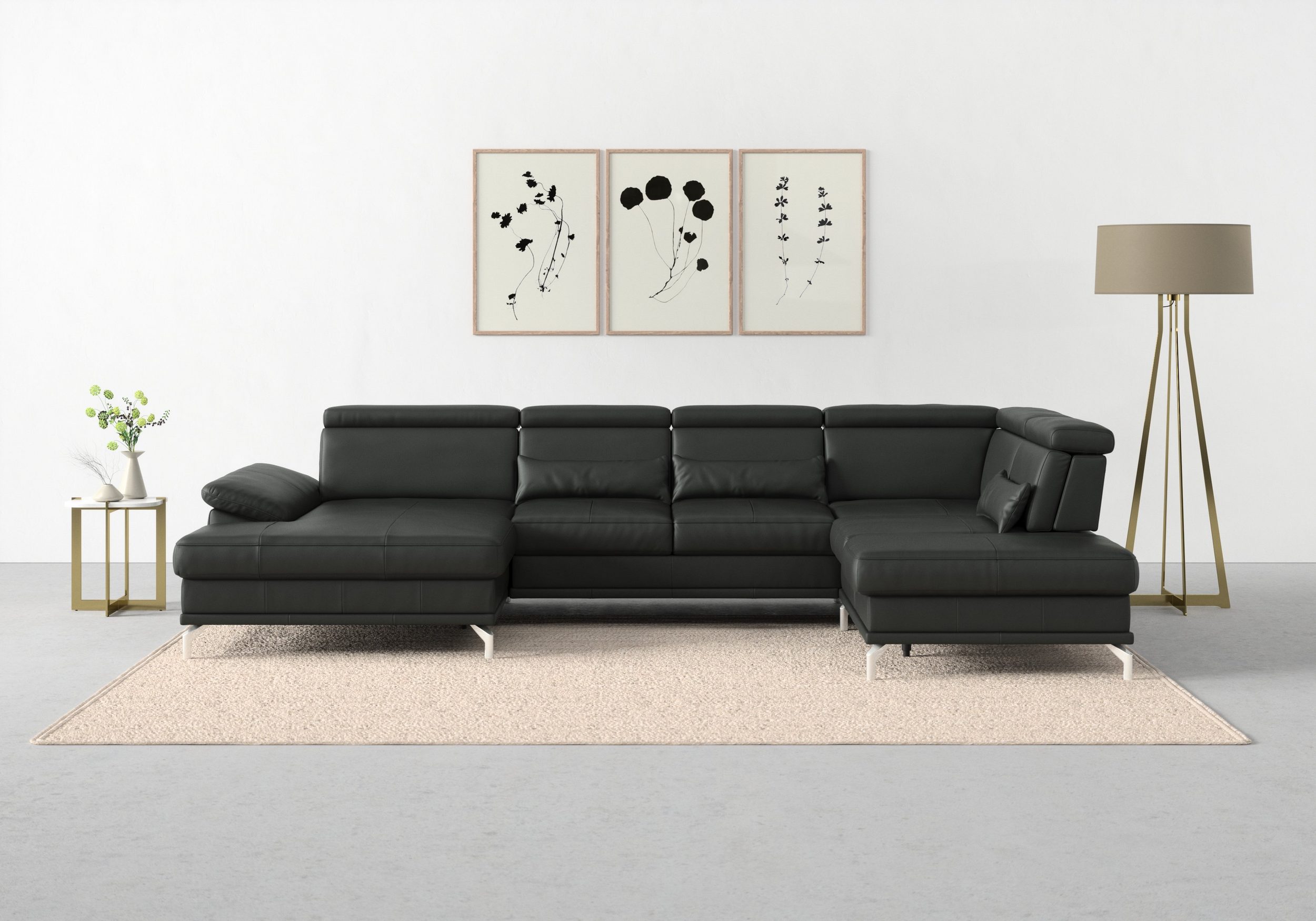 SIT&MORE Wohnlandschaft Cabrio U-Form, mit Sitztiefenverstellung, - Einrichtungsbeispiel