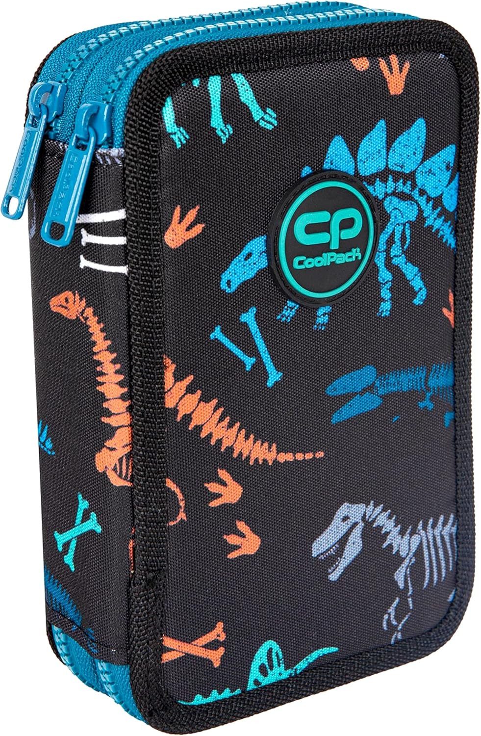 GOLDKIDS Federmäppchen 2-fache Federtasche Federmappe Fossil 35-teilig, (gefüllte Schüleretui Stifte und, 1-tlg., Pinsel Fanartikel inkl. Aufgabenheft), Federbox Etui Stiftetasche Schlamper-Etui Schul-Etui