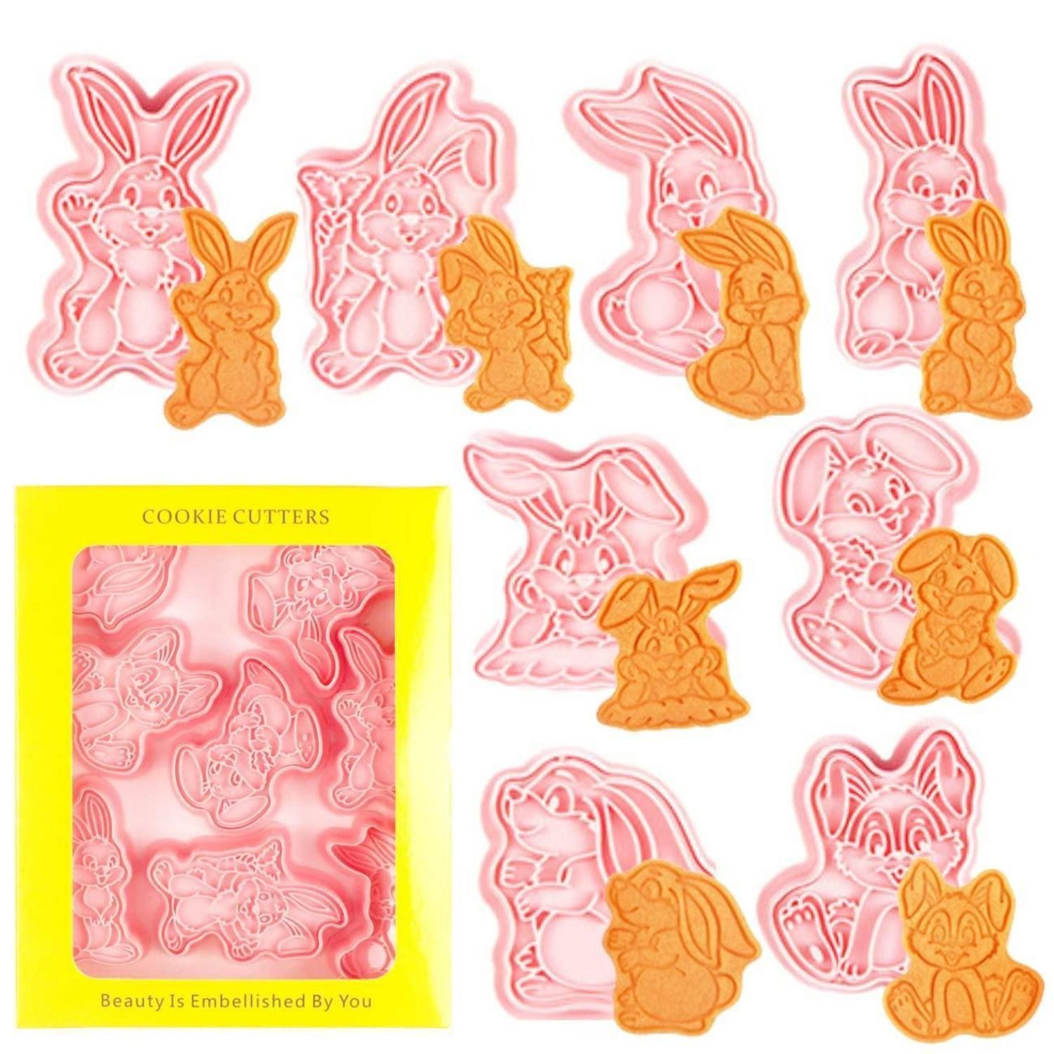 LuxusKollektion Ausstechform Ausstechformen Hasen 8tlg Plastik 3D Ostern, Kunststoff, (8-St)