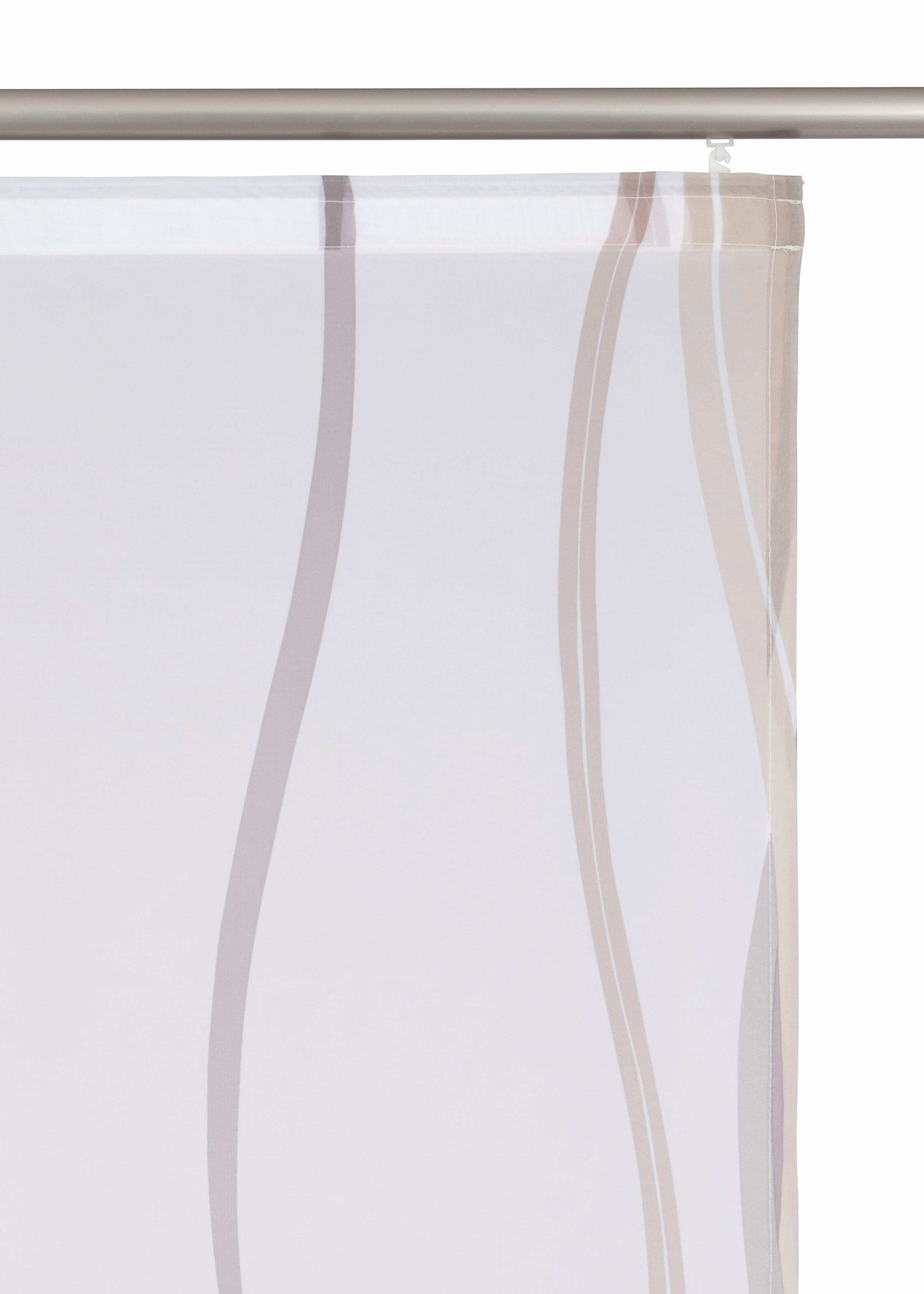 OTTO home Schiebegardine Dimona (2 St), Klettschiene, transparent, Polyester, 2-er Set, Fertiggardine, mit Befestigungszubehör, Wellen