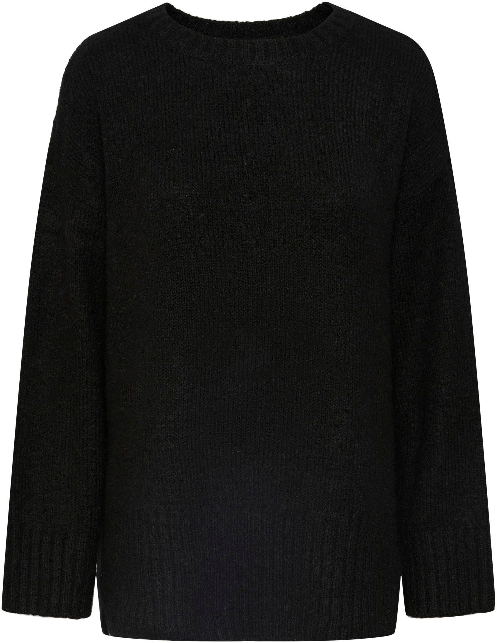 O-NECK KNIT Strickpullover LOOSE NOOS pieces Black Oversized BC PCNANCY LS