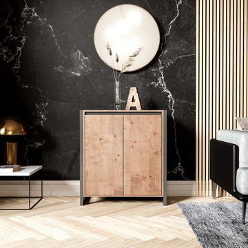 Newroom Kommode Vincent, Wildeiche Sideboard Vintage Industrial Highboard Anrichte Wohnzimmer