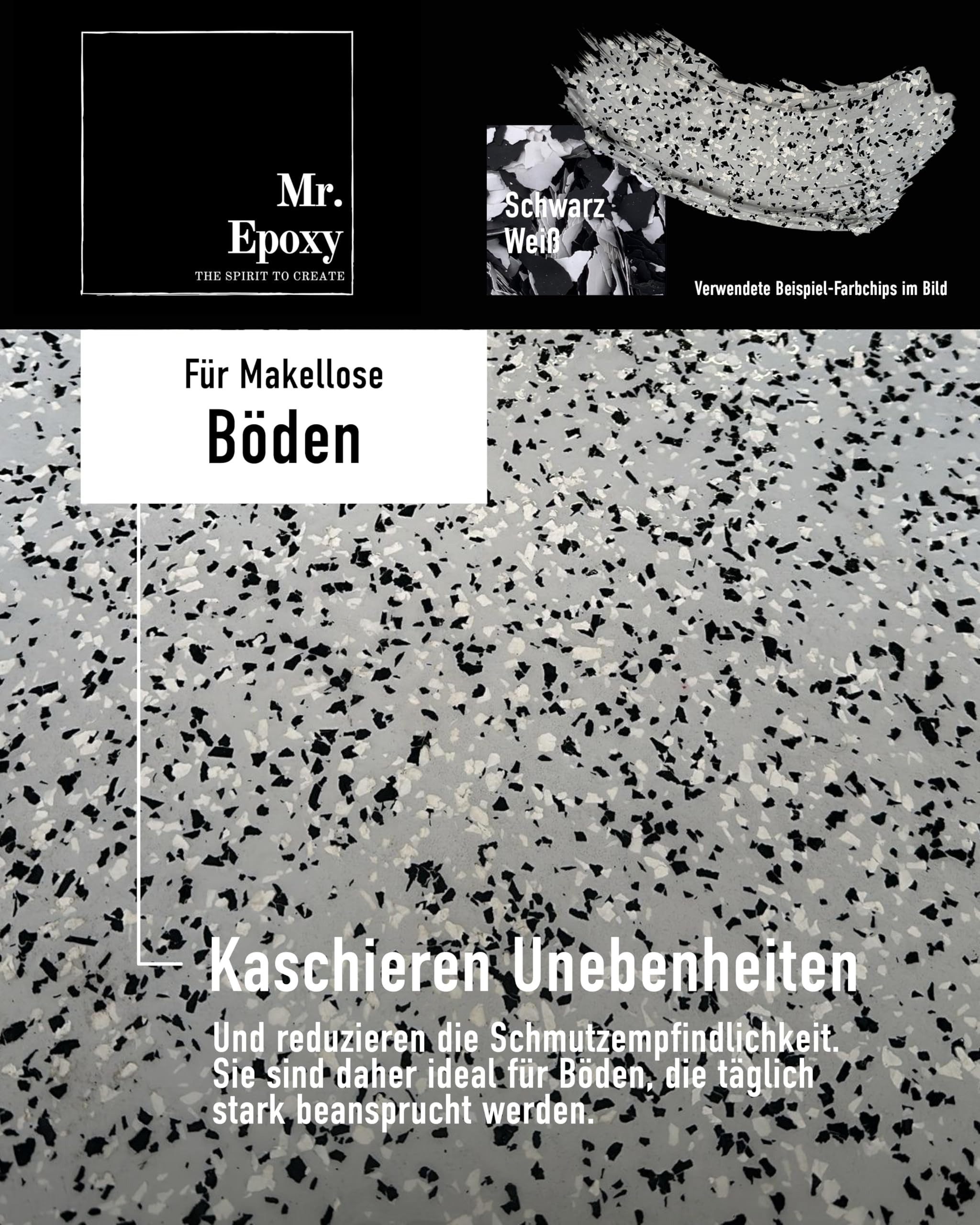 Mr. Epoxy Bodenversiegelung Farbchips für Bodenbeschichtung