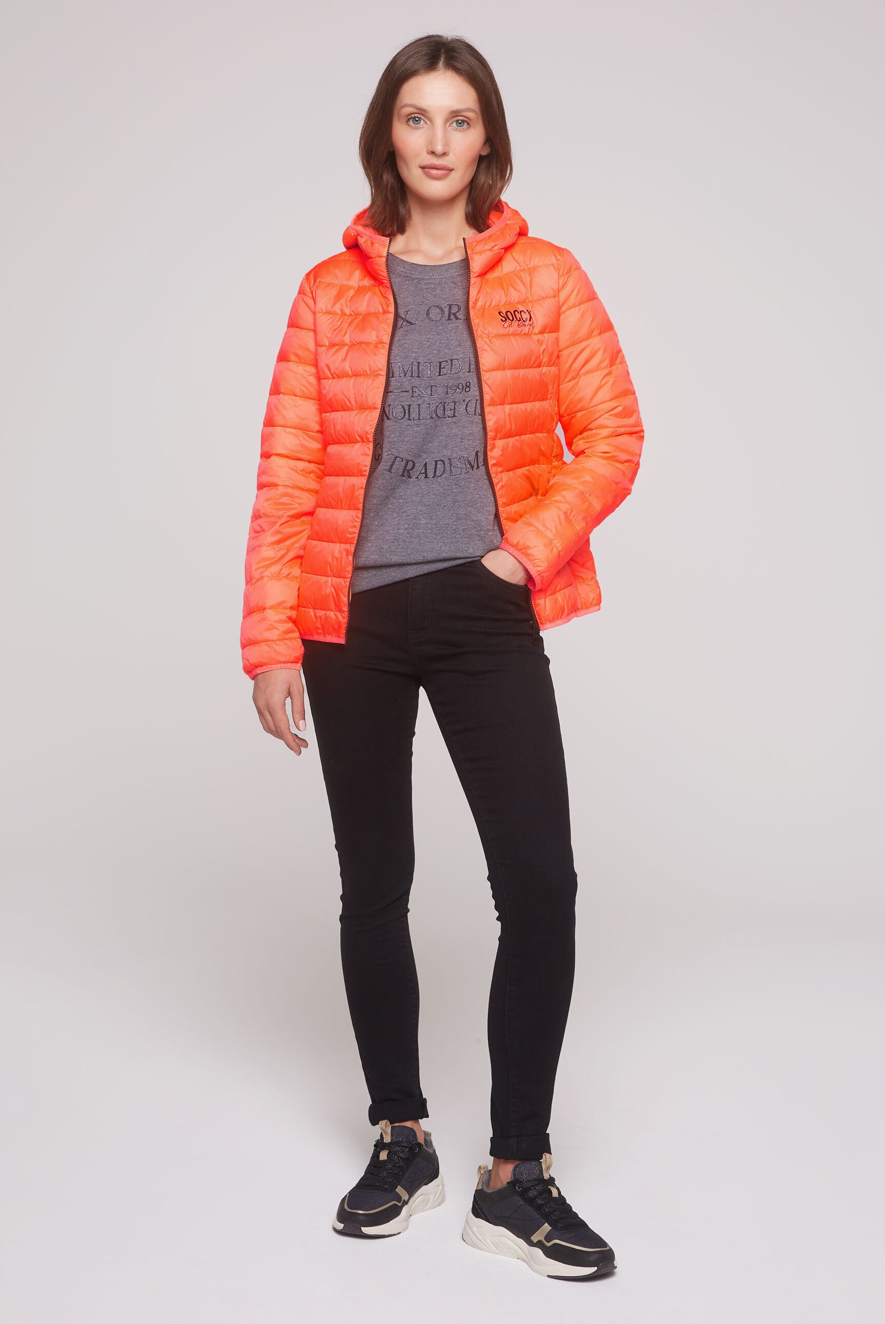 SOCCX Outdoorjacke mit elastischem Saumabschluss