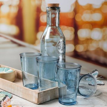 MARELIDA Gläser-Set Gläser-Set blau 5tlg. Getränke Karaffe Trinkgläser Wassergläser, Glas