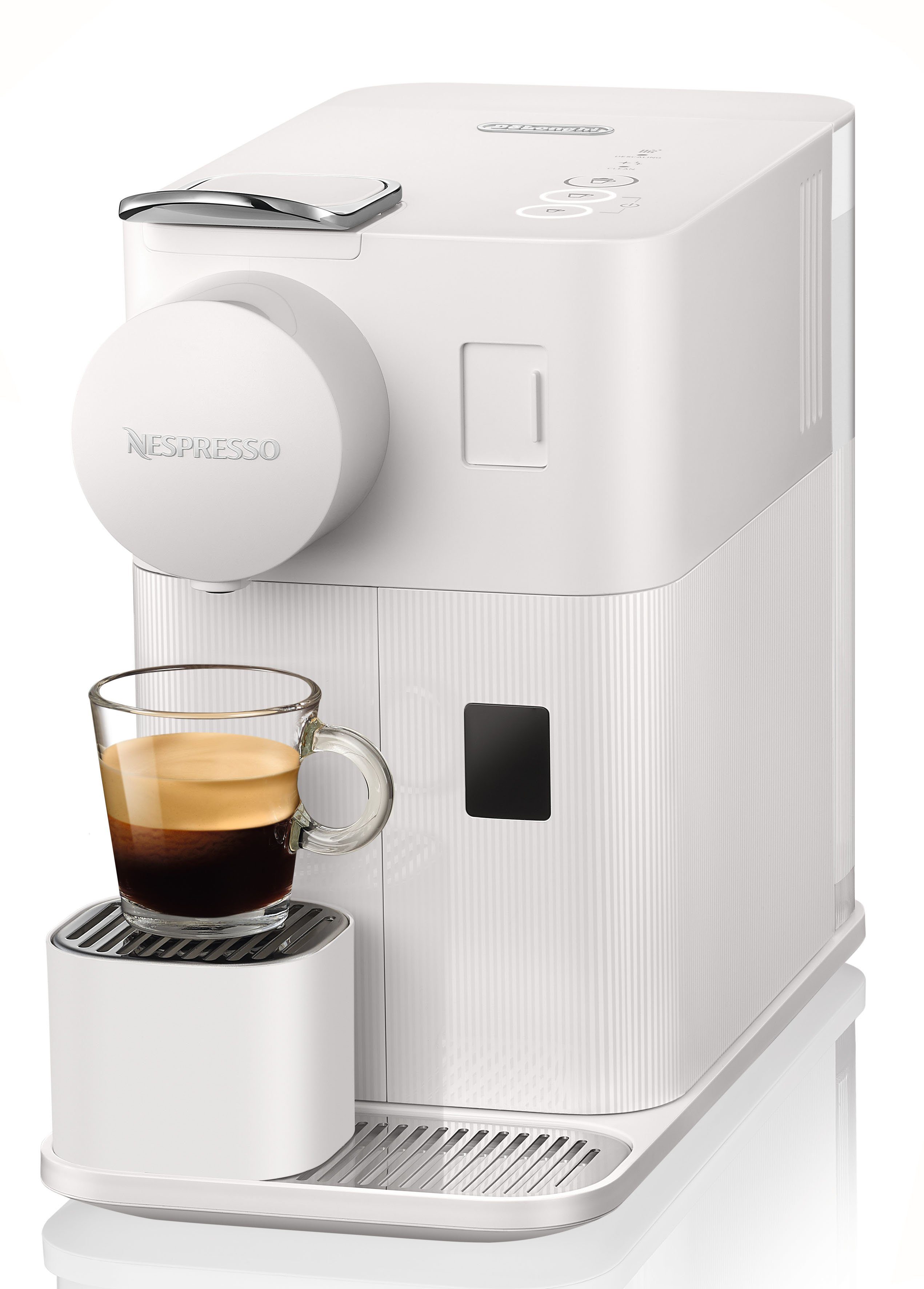 Nespresso Kapselmaschine Lattissima Kapseln 7 DeLonghi, One von EN510.W mit White, Willkommenspaket inkl