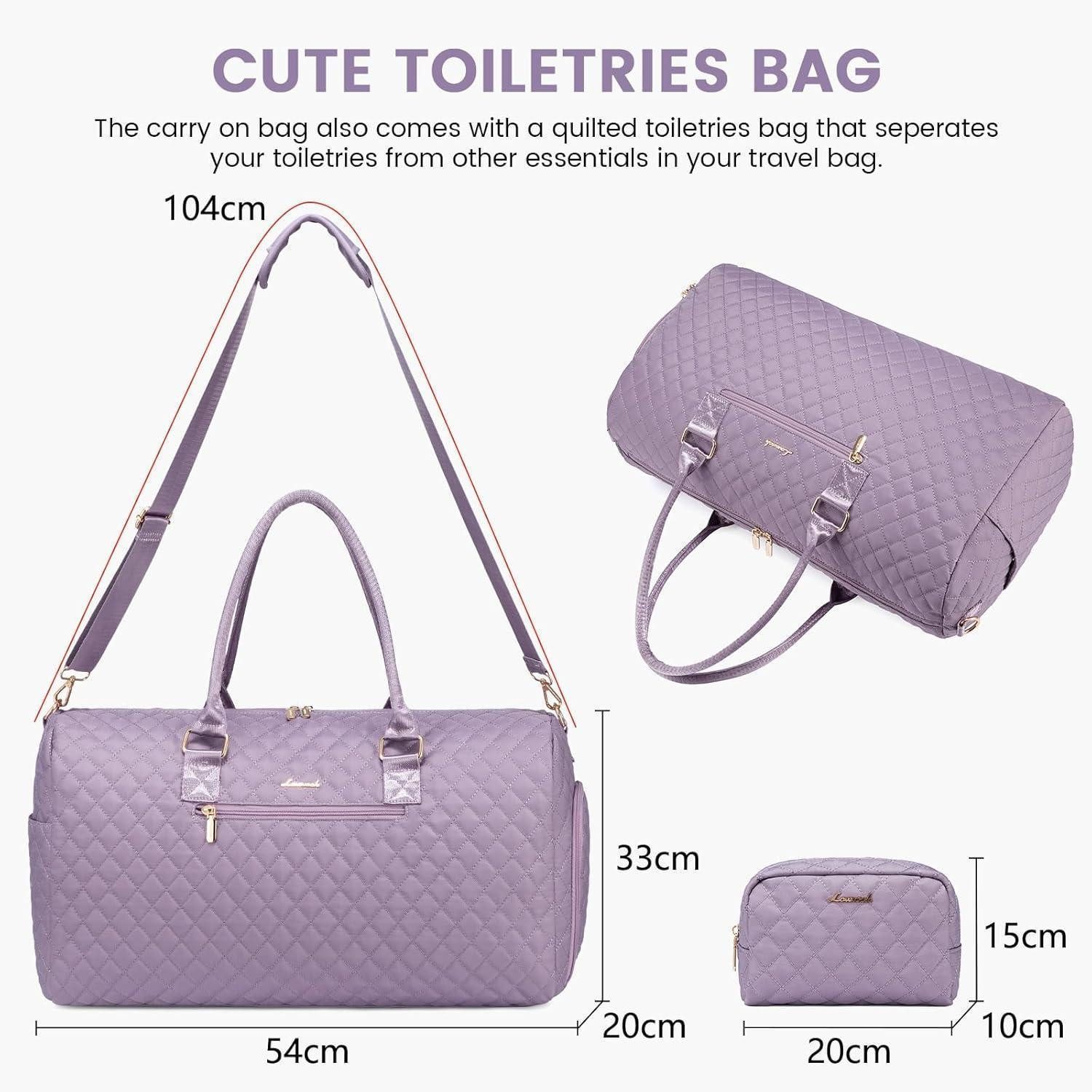 LuxusKollektion Reisetasche Sporttasche Damen Reisetasche Weekender wasserdicht Hellviolett