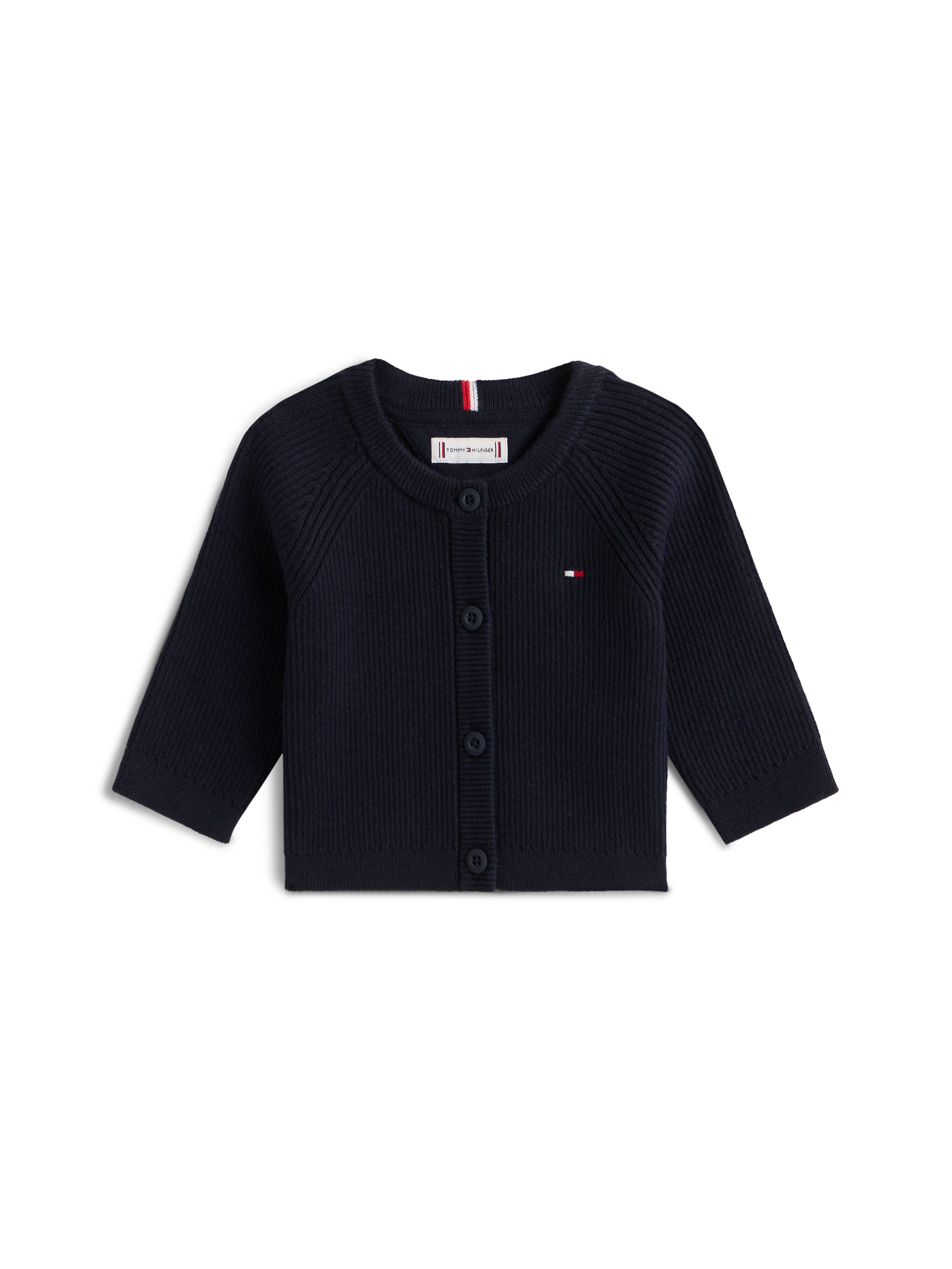 Tommy Hilfiger Strickjacke ESSENTIAL REGULAR CARDIGAN LS Baby bis 2 Jahre mit Logostickerei
