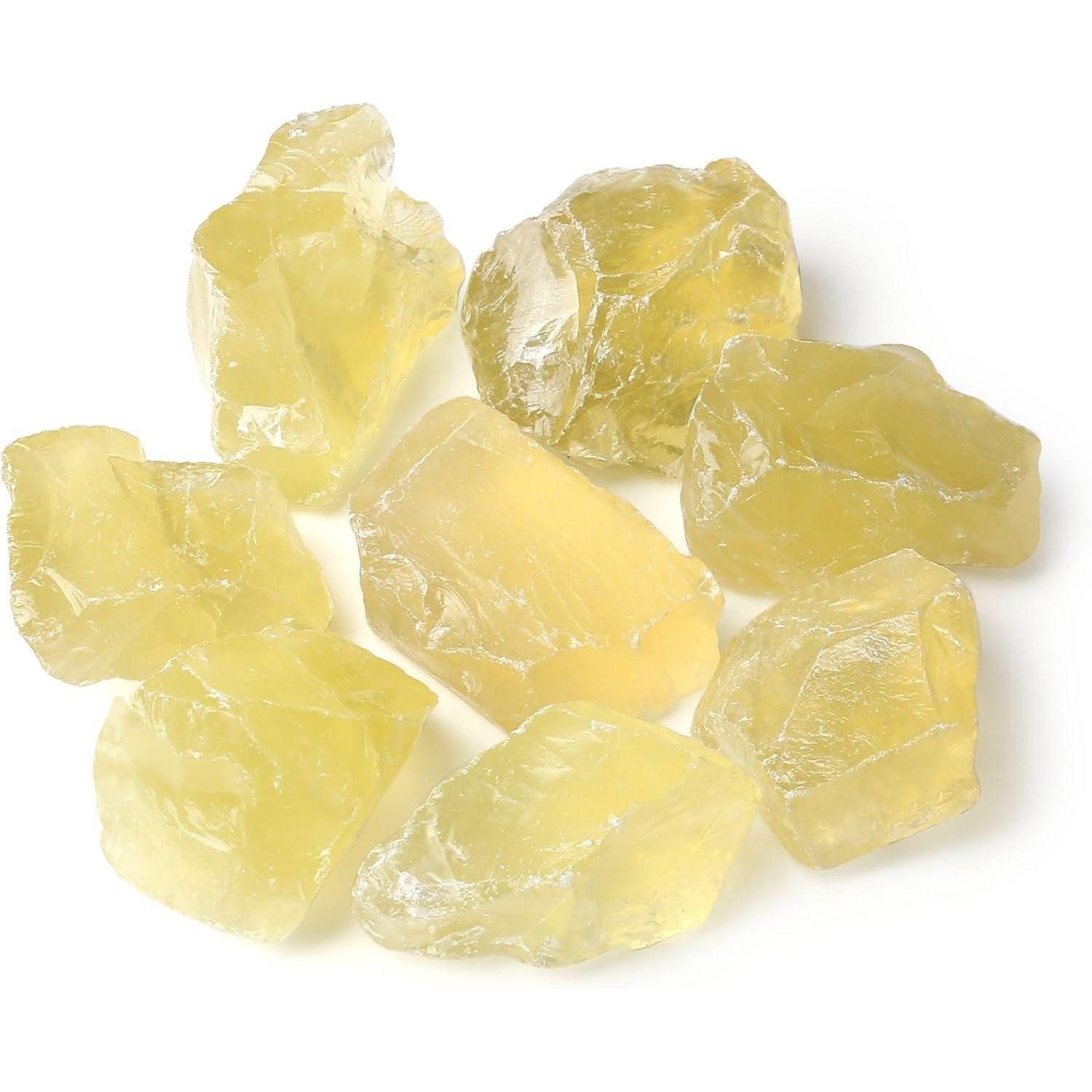 LuxusKollektion Edelstein Großes Citrin Rohsteine Premium Naturstein Kristalle 4 Stück Set