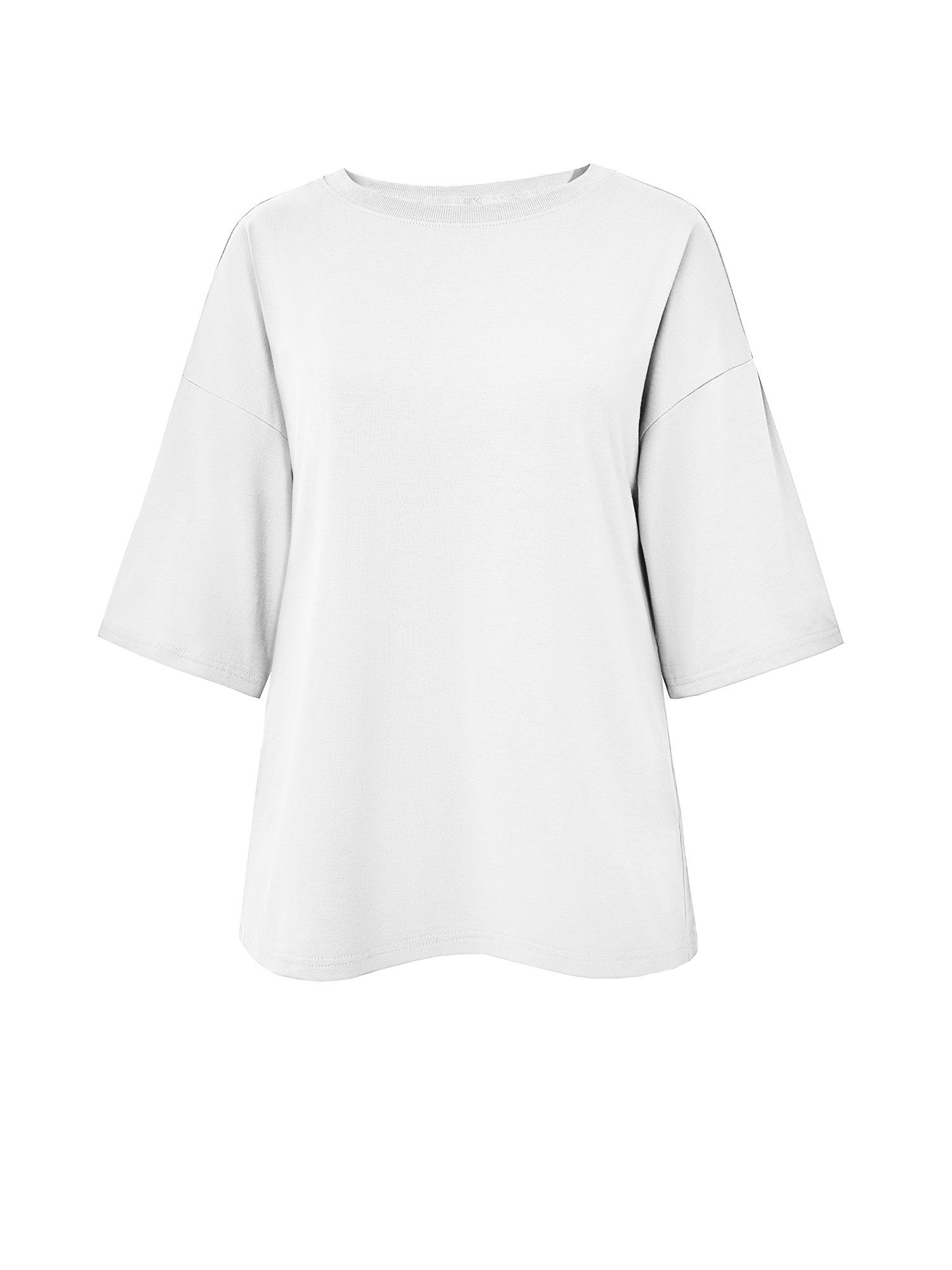Imily Bela T-Shirt Damen Lässige Oberteile mit Rundhalsausschnitt (Packung, 1-tlg., 1per-Pack) einfarbig