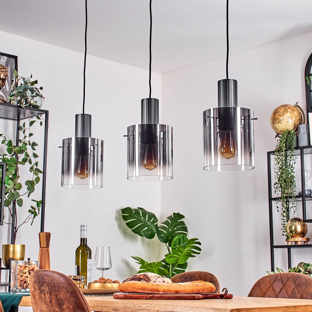 hofstein Hängeleuchte Hängelampe aus Metall/Glas in günstig online kaufen