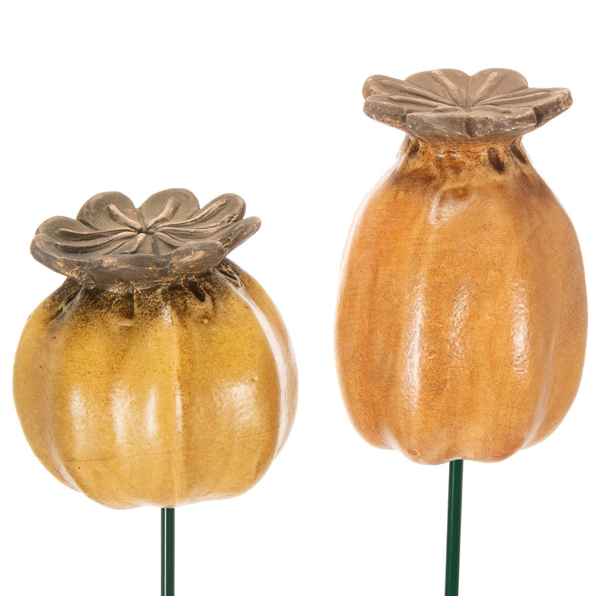 Florists Products Gartenstecker Gartenstecker Mohnkapsel Dekoration für Beete und Balkon, 2 Stück