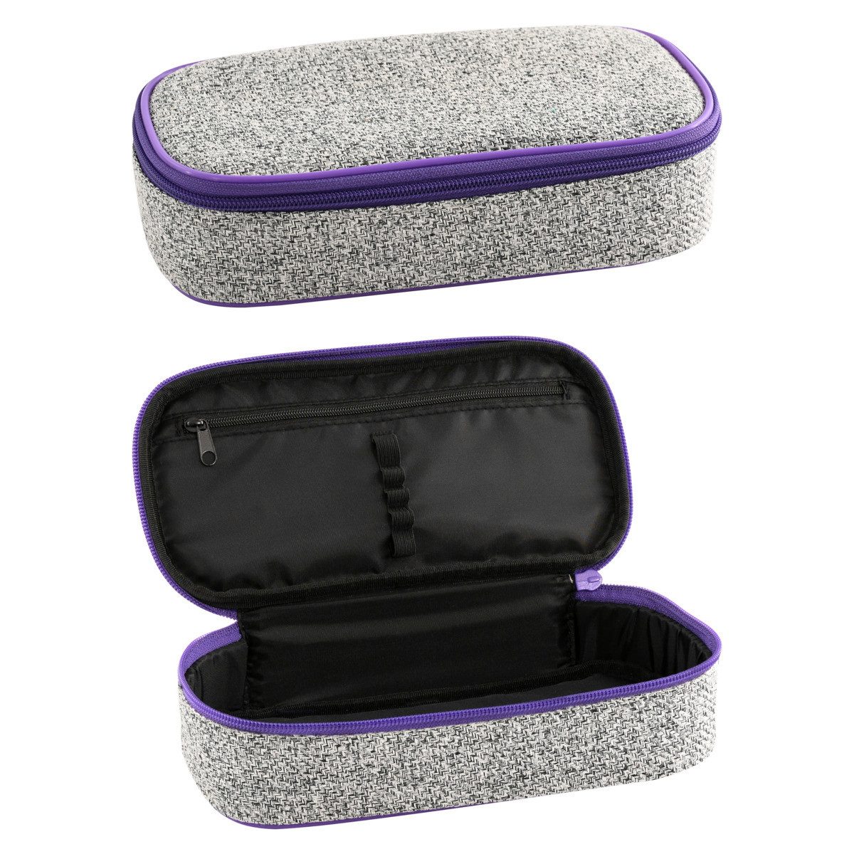 Depesche Schreibmappe EBERHARD FABER Jumbo Schlamperbox X-Style pro grau/violett 21,5x6x10,5