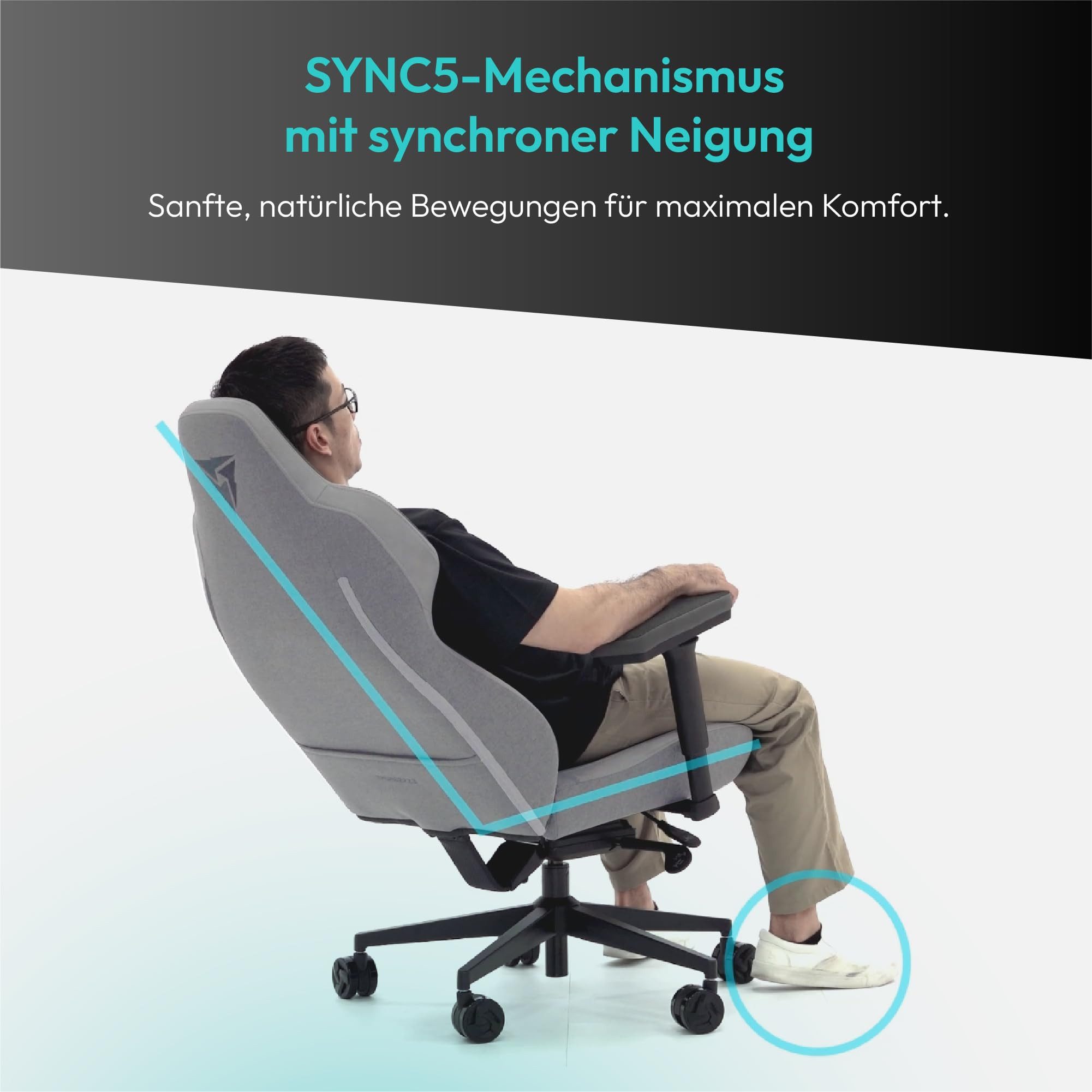 ThunderX3 Gaming-Stuhl ThunderX3 CORE Smart Ergonomischer Gaming Stuhl - Loft Hellgrau