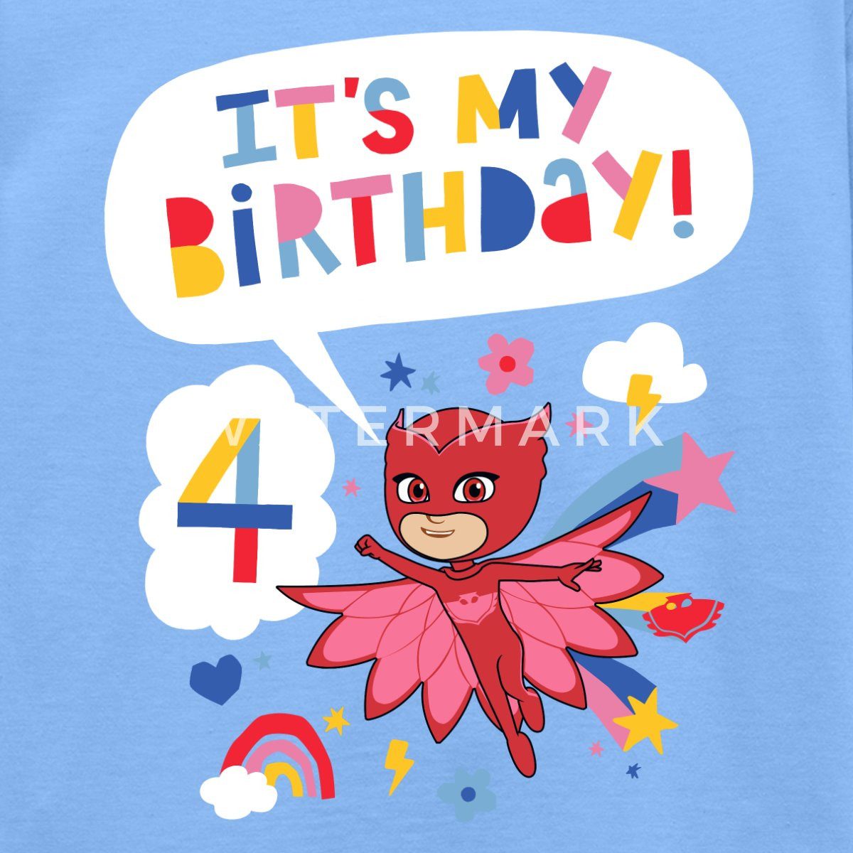 Spreadshirt T-Shirt PJ Masks Eulette Geburtstags Design 4. Geburtstag Kinder T-Shirt (1-tlg)