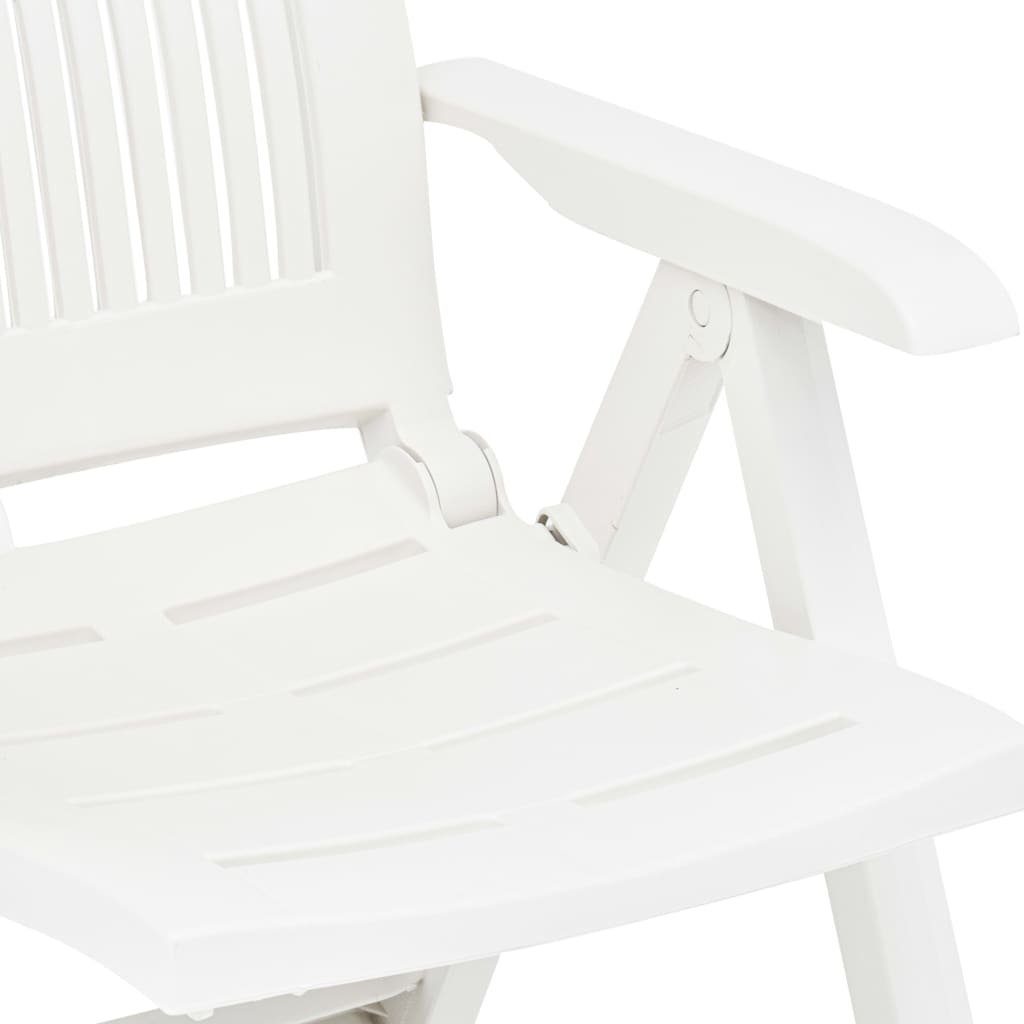 Rückenlehne, DOTMALL Weiß Wetterfest Kunststoff,Armlehnstühle,Verstellbare Gartenstuhl