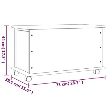 vidaXL Aufbewahrungsbox Truhe mit Rollen ALTA Weiß 73x39,5x44 cm Massivholz Kiefer (1 St)