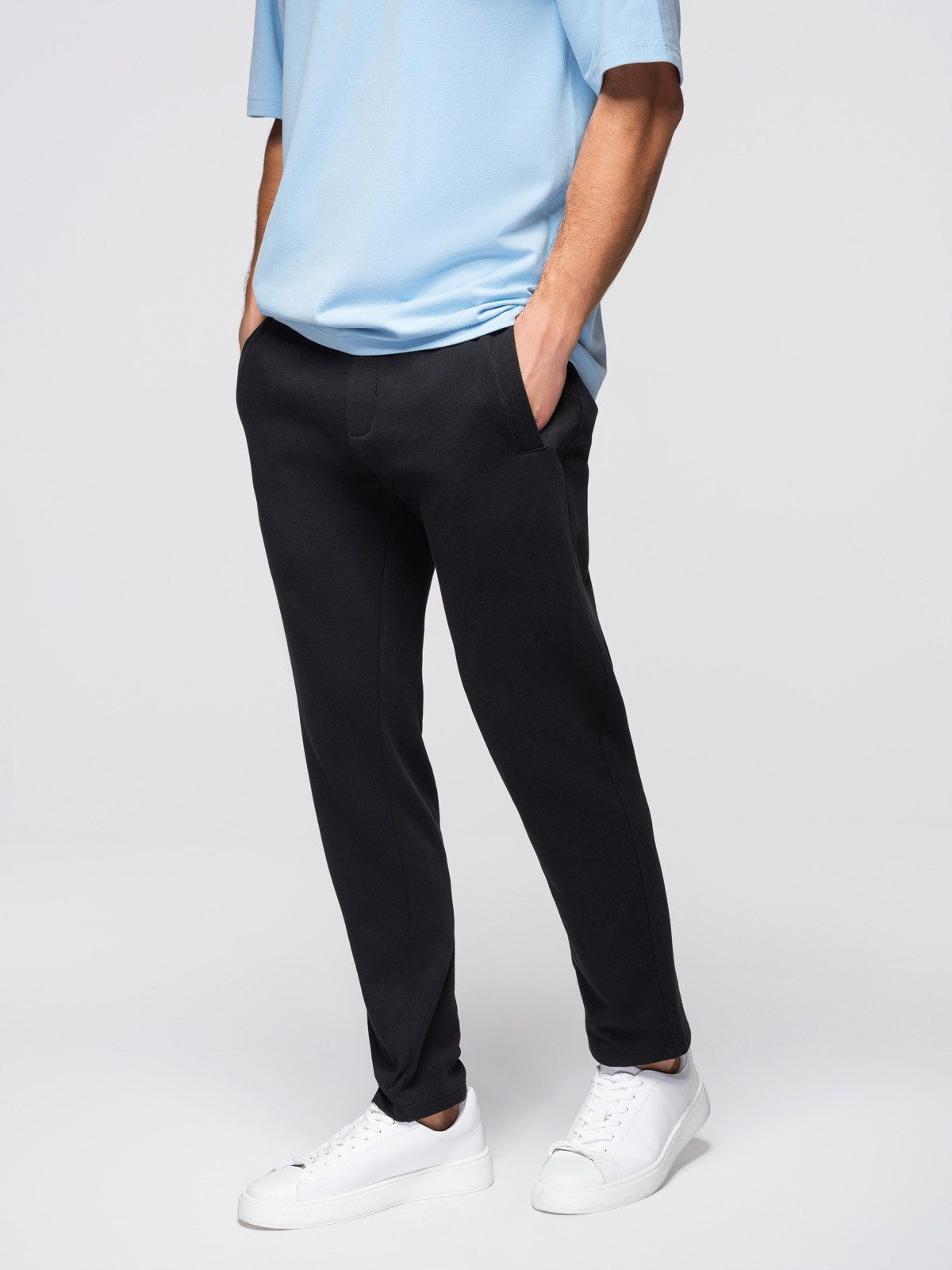 Sweatpants Herren Jogginghose Slim Fit Baumwolle Basic Schwarz XL