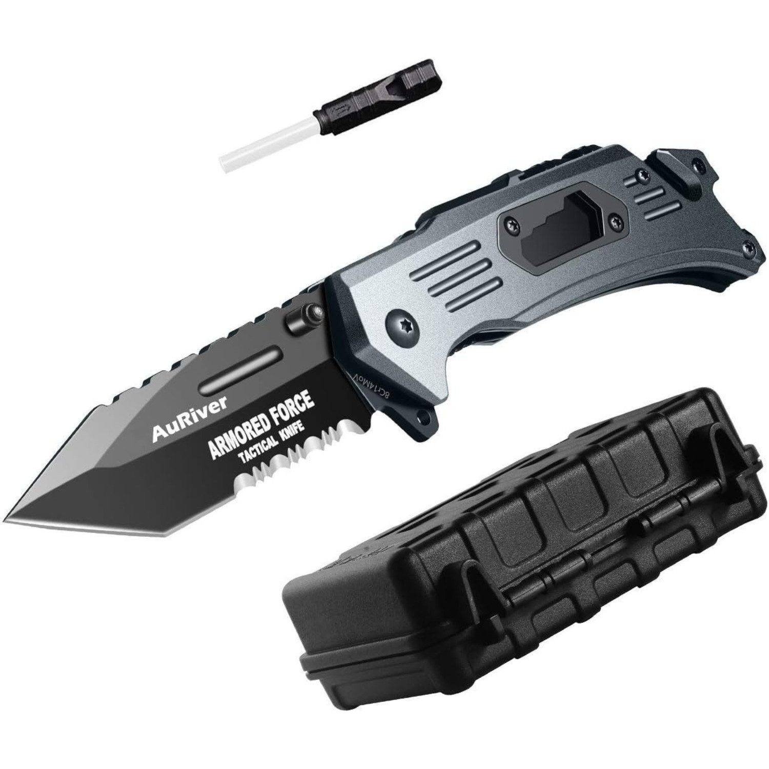 Allesschneider Premium Taschenmesser mit Feuerstahl 6-in-1 Klappmesser Outdoor