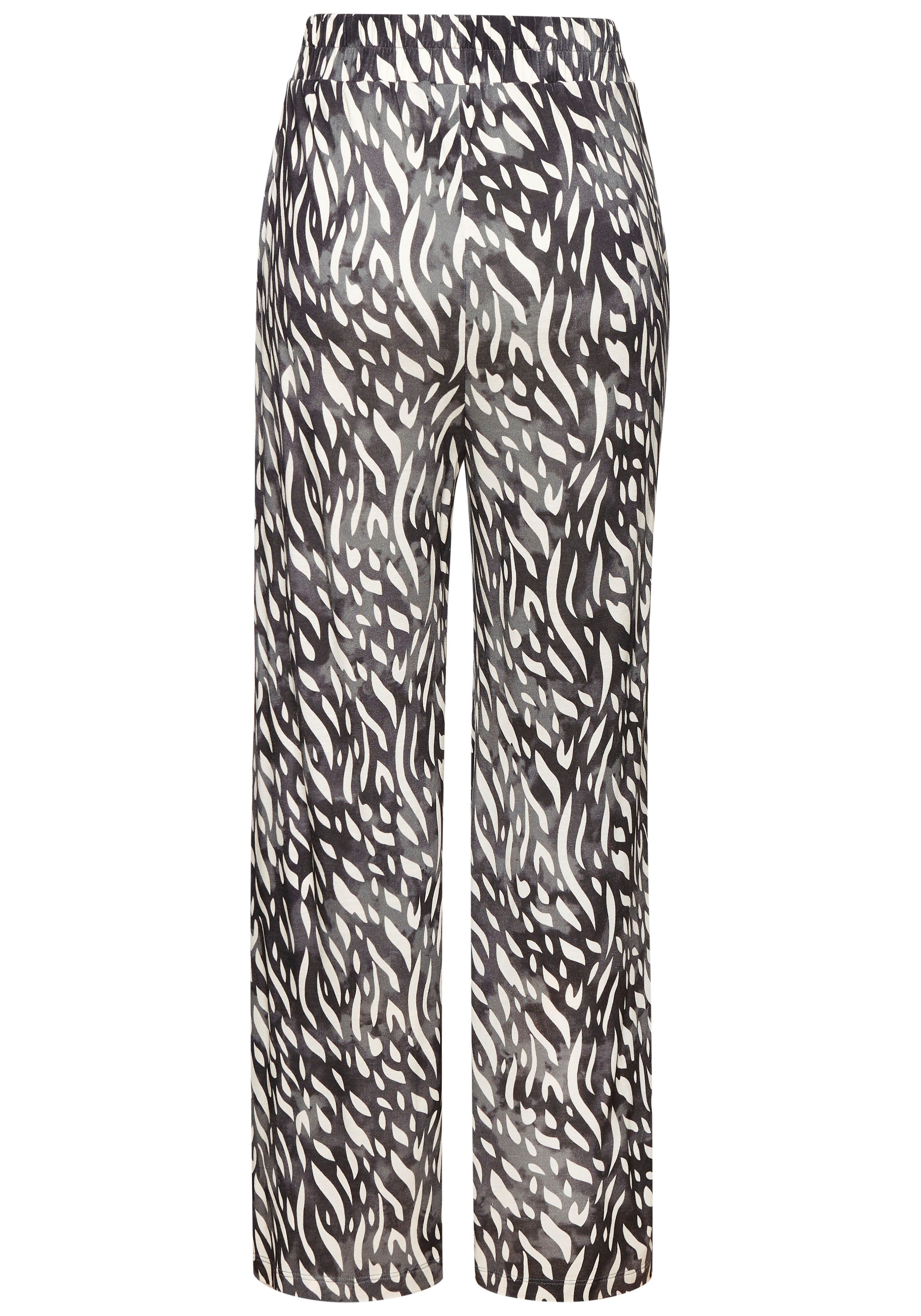 LASCANA Palazzohose aus Viskosejersey, Schlupfhose mit Alloverprint und Taschen