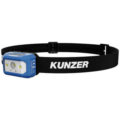 Kunzer Arbeitsleuchte Stirnlampe mit LED-Technik und Sensorfunktion, Inkl. Stirngurt, Verschiedene Leuchtmoden, klappbar