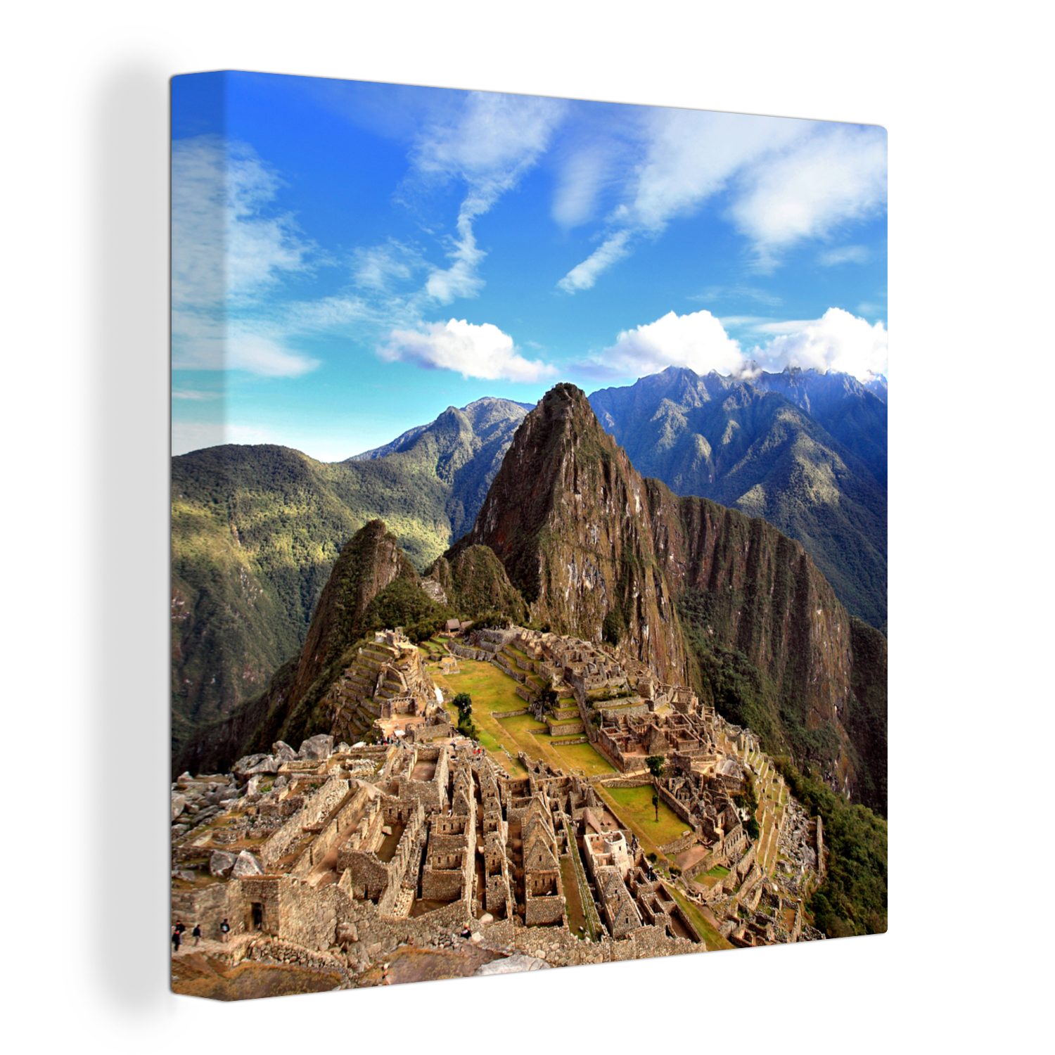 OneMillionCanvasses® Leinwandbild Peru - Machu Picchu - Berg, (1 St), Leinwand Bilder für Wohnzimmer Schlafzimmer