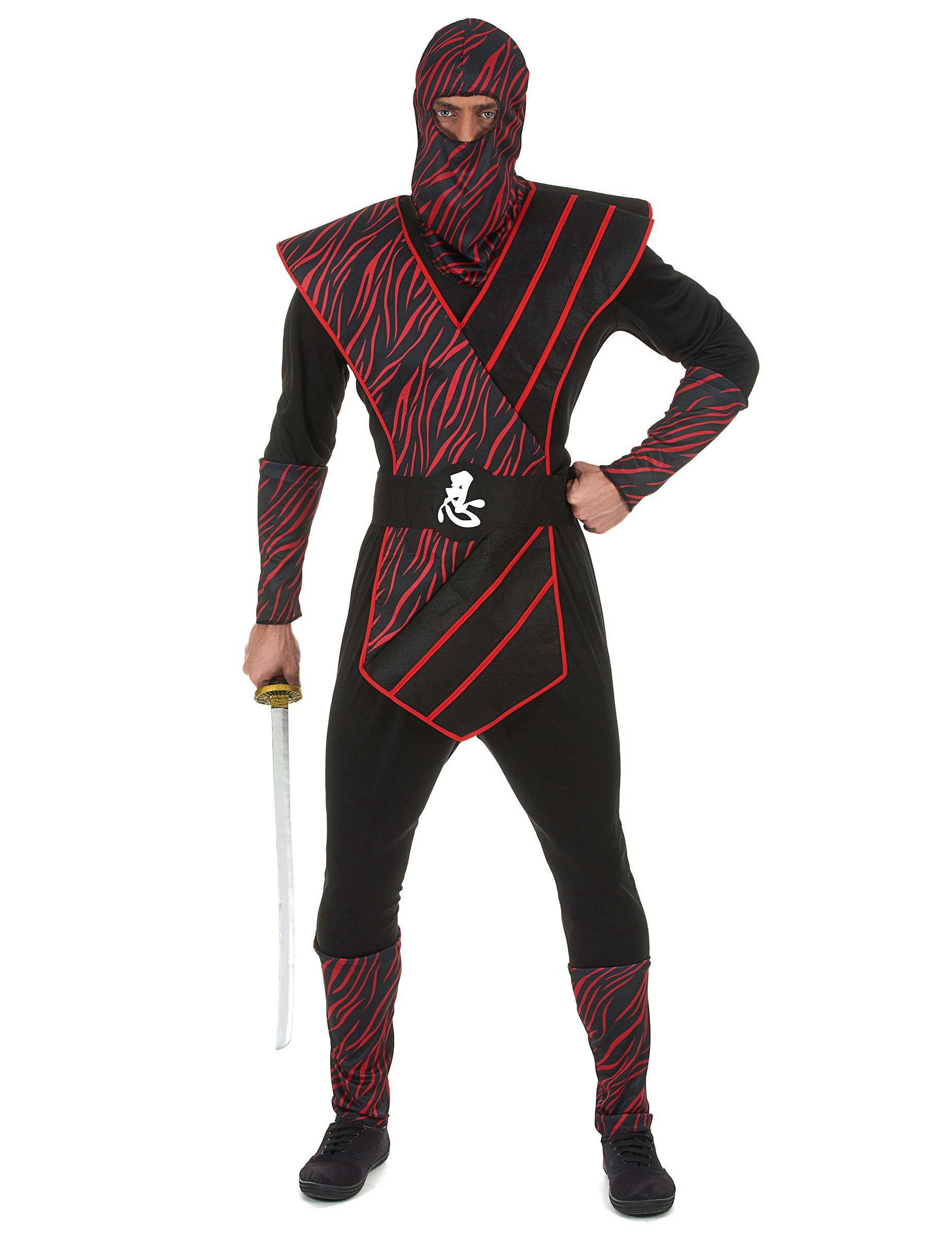 Kostüm Traditionelles Ninja Herrenkostüm schwarz-rot