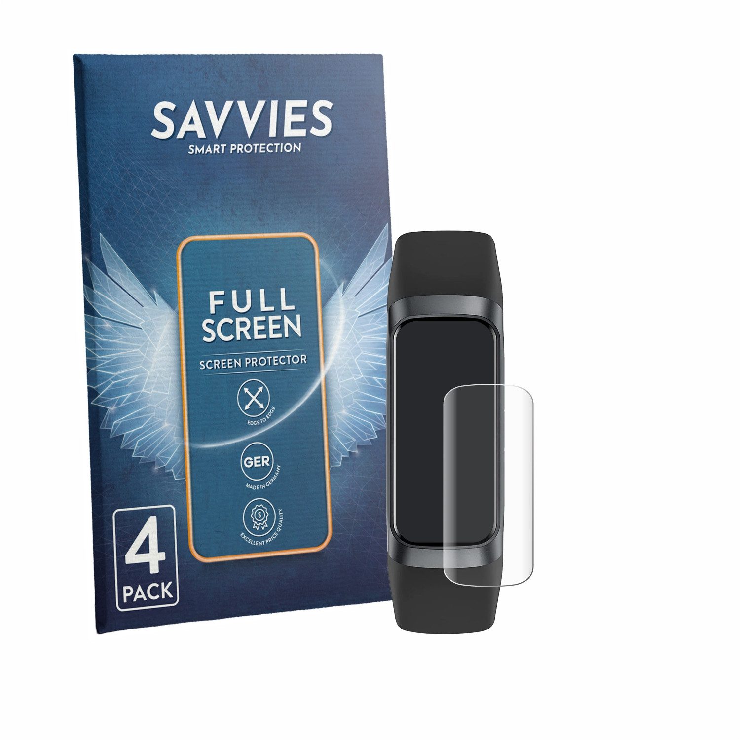 Savvies Displayschutzfolie Fullscreen Schutzfolie für Knauermann EASY 3, 4 Stück, Displayschutz Folie Fullcover Klar Transparent